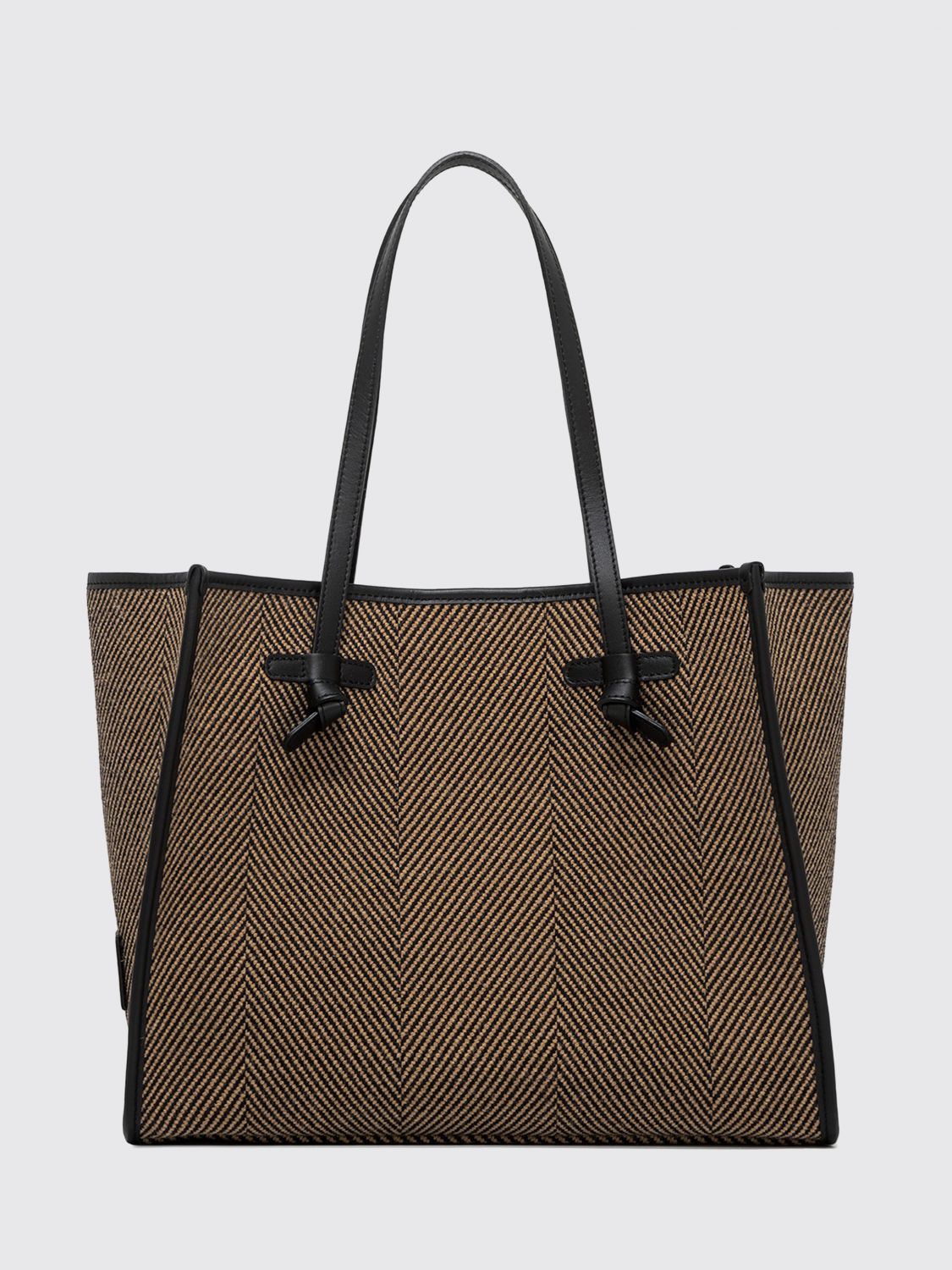 GIANNI CHIARINI BORSA A SPALLA: Borsa a spalla Marcella Gianni Chiarini in misto lana con motivo chevron, Nero - Img 1