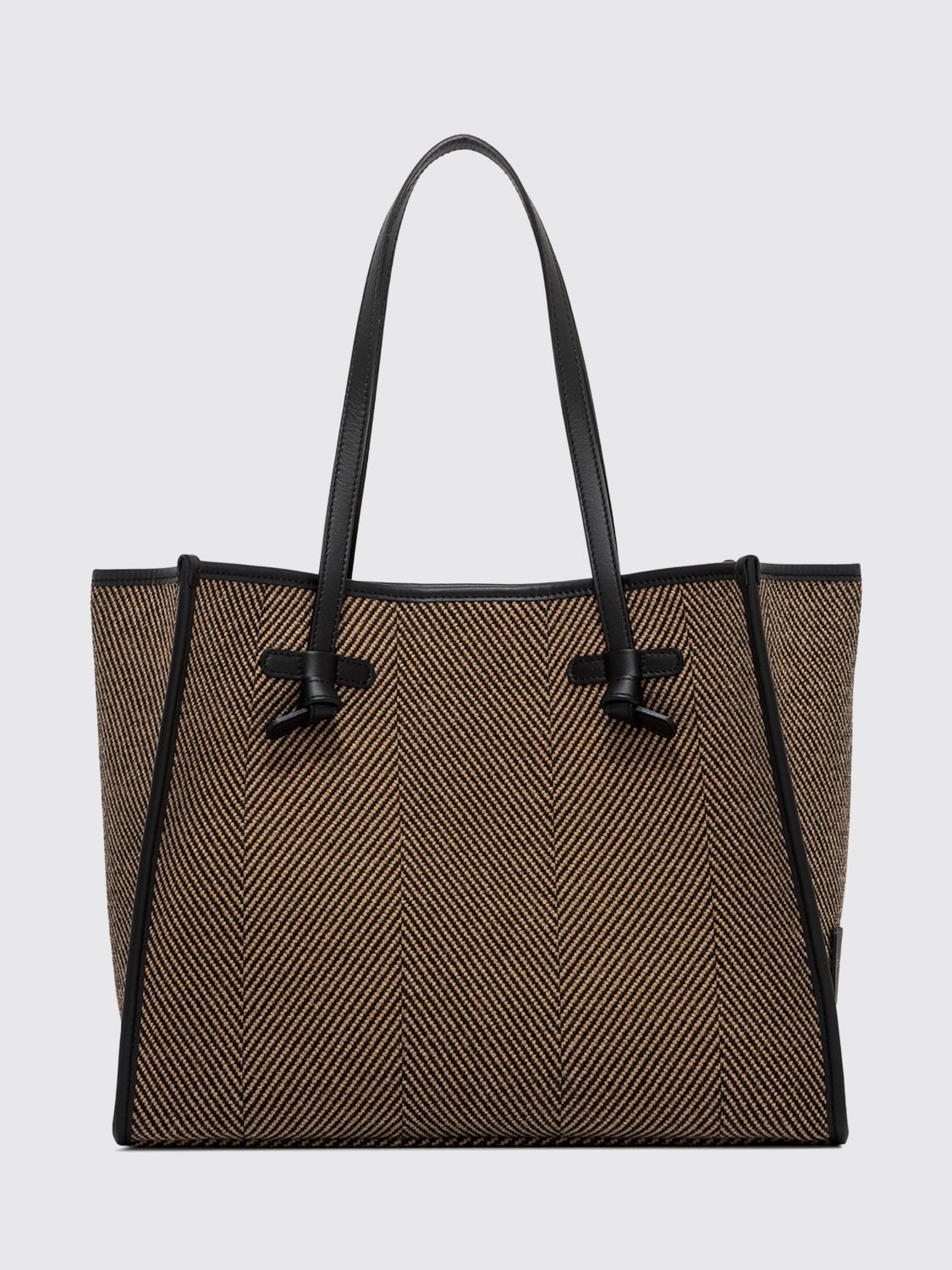 GIANNI CHIARINI BORSA A SPALLA: Borsa a spalla Marcella Gianni Chiarini in misto lana con motivo chevron, Nero - Img 2