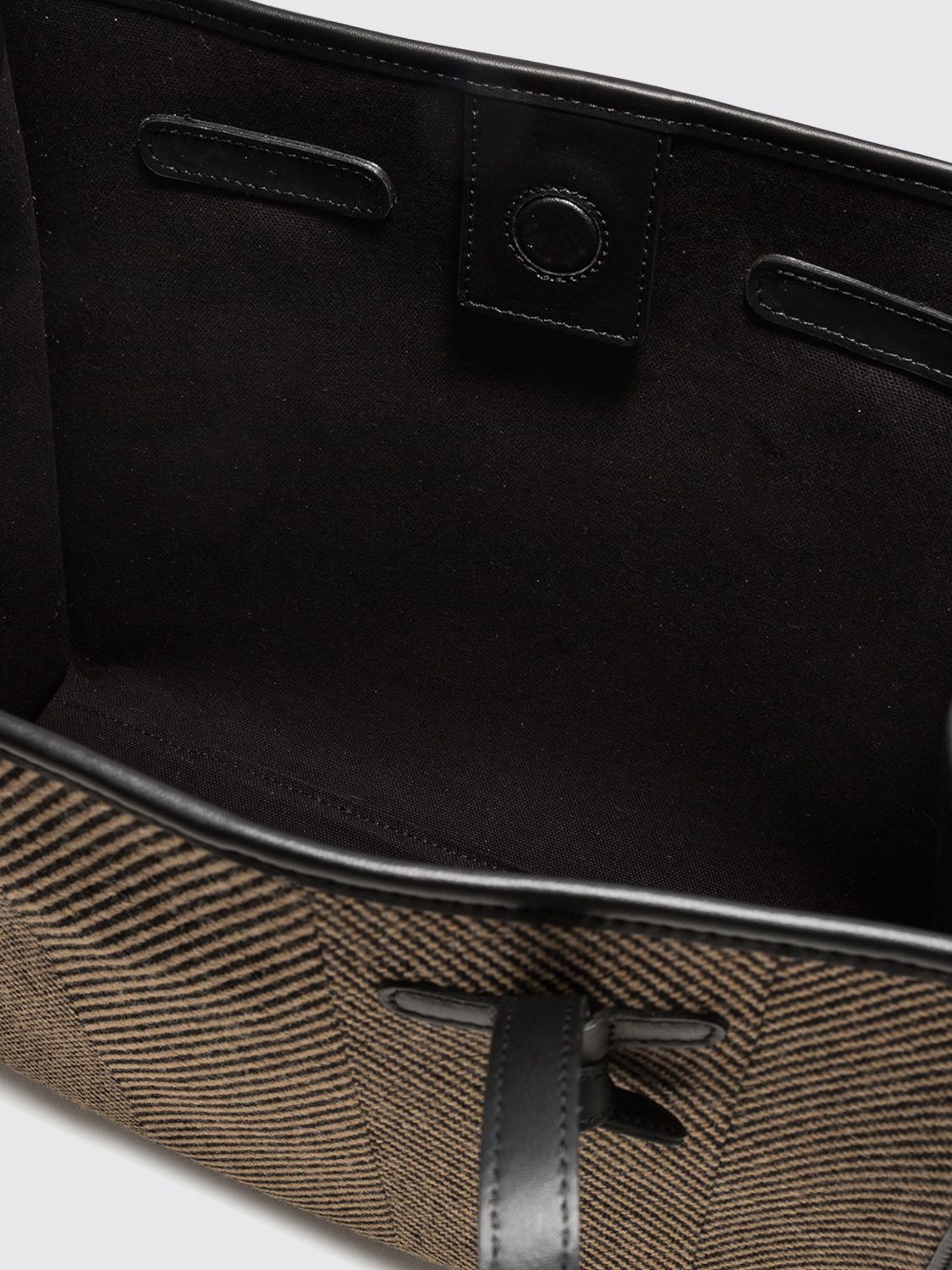 GIANNI CHIARINI BORSA A SPALLA: Borsa a spalla Marcella Gianni Chiarini in misto lana con motivo chevron, Nero - Img 4