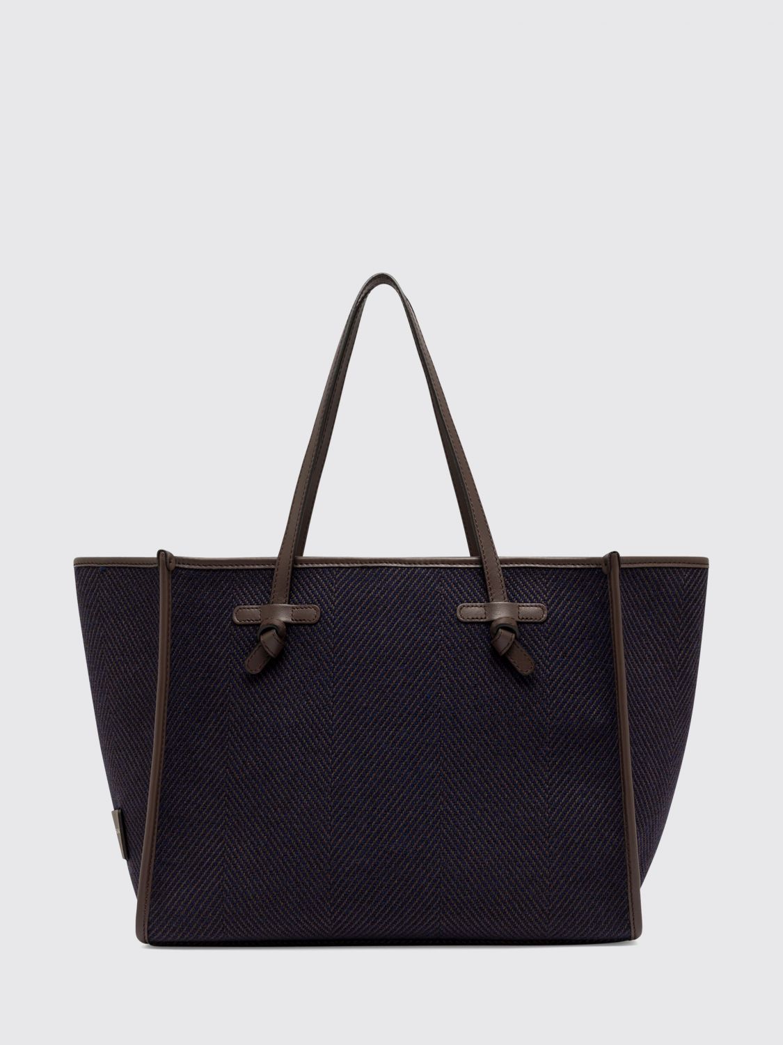 GIANNI CHIARINI BORSA A SPALLA: Borsa a spalla Marcella Gianni Chiarini in misto lana con motivo chevron, Blue Navy - Img 1