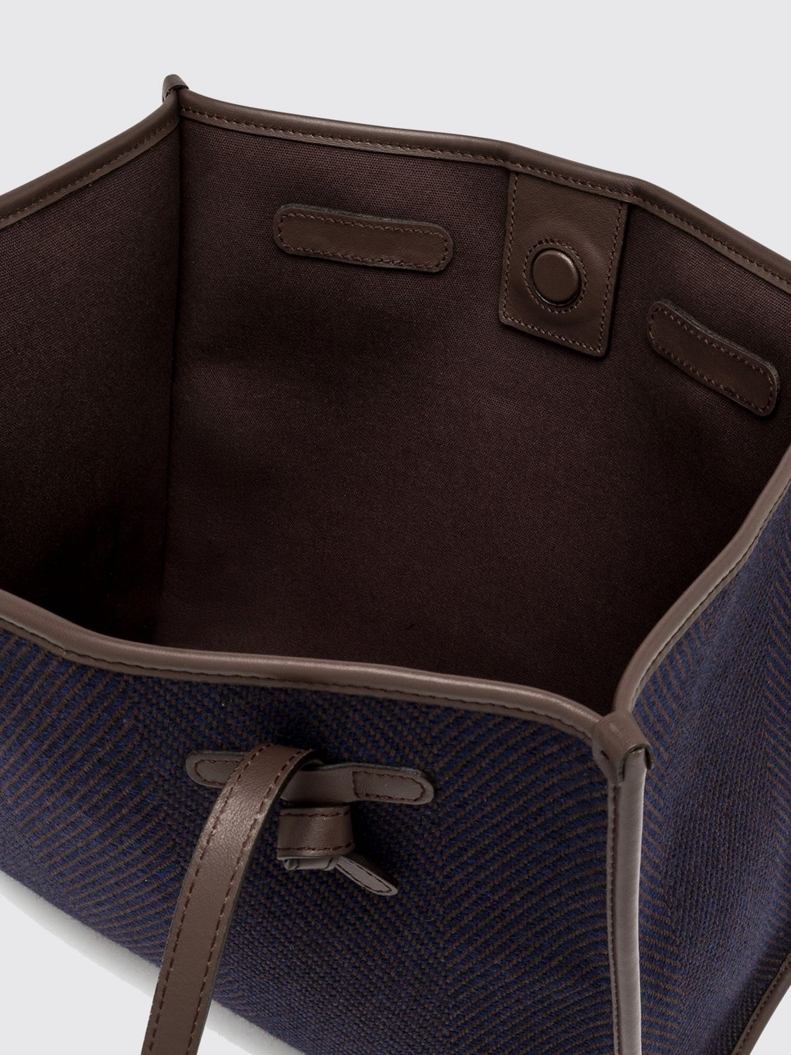 GIANNI CHIARINI BORSA A SPALLA: Borsa a spalla Marcella Gianni Chiarini in misto lana con motivo chevron, Blue Navy - Img 4