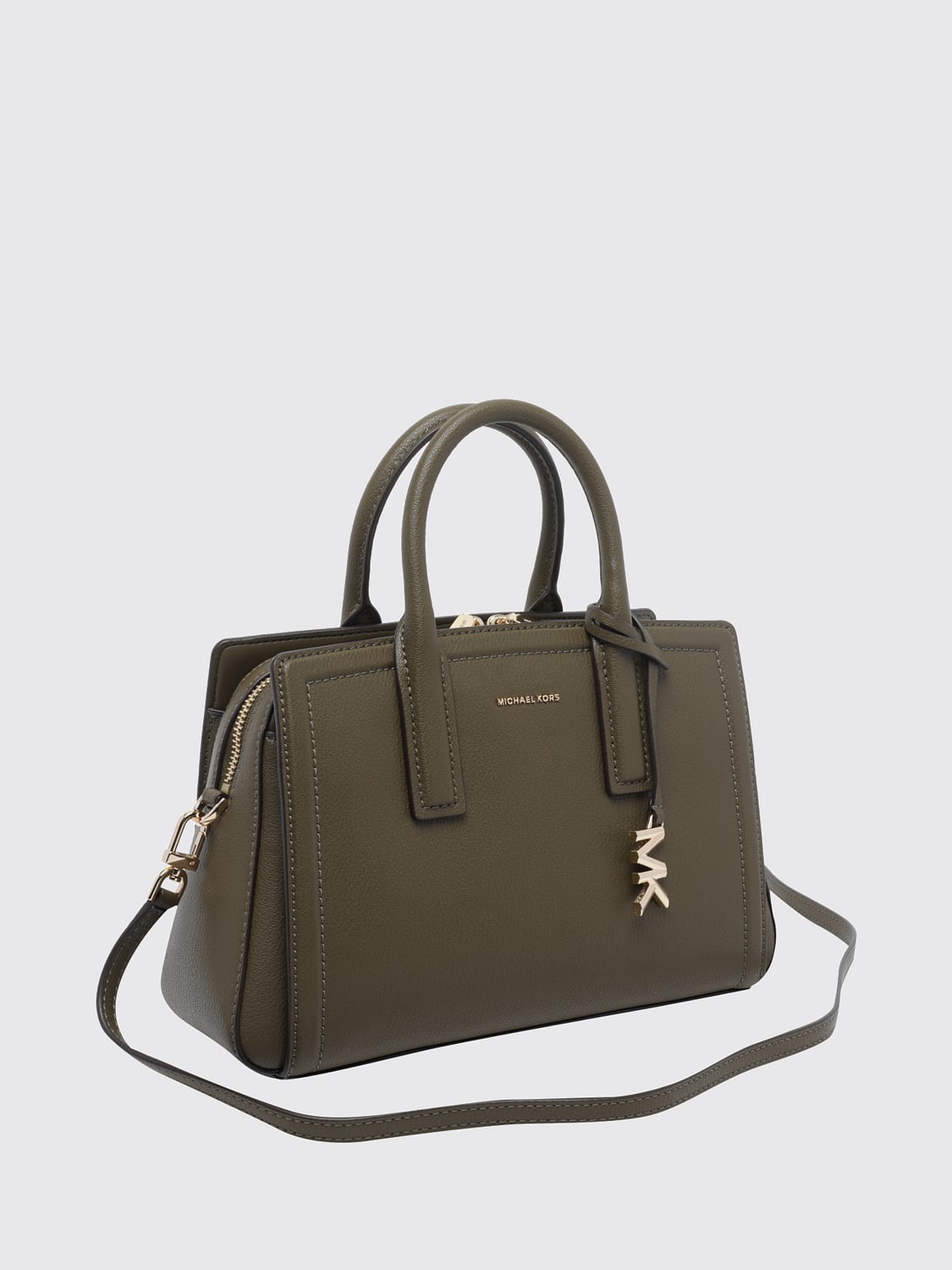 MICHAEL KORS BORSA A MANO: Borsa a mano Laila Michael Kors in pelle di vitello con doppio manico e charm, Verde - Img 3
