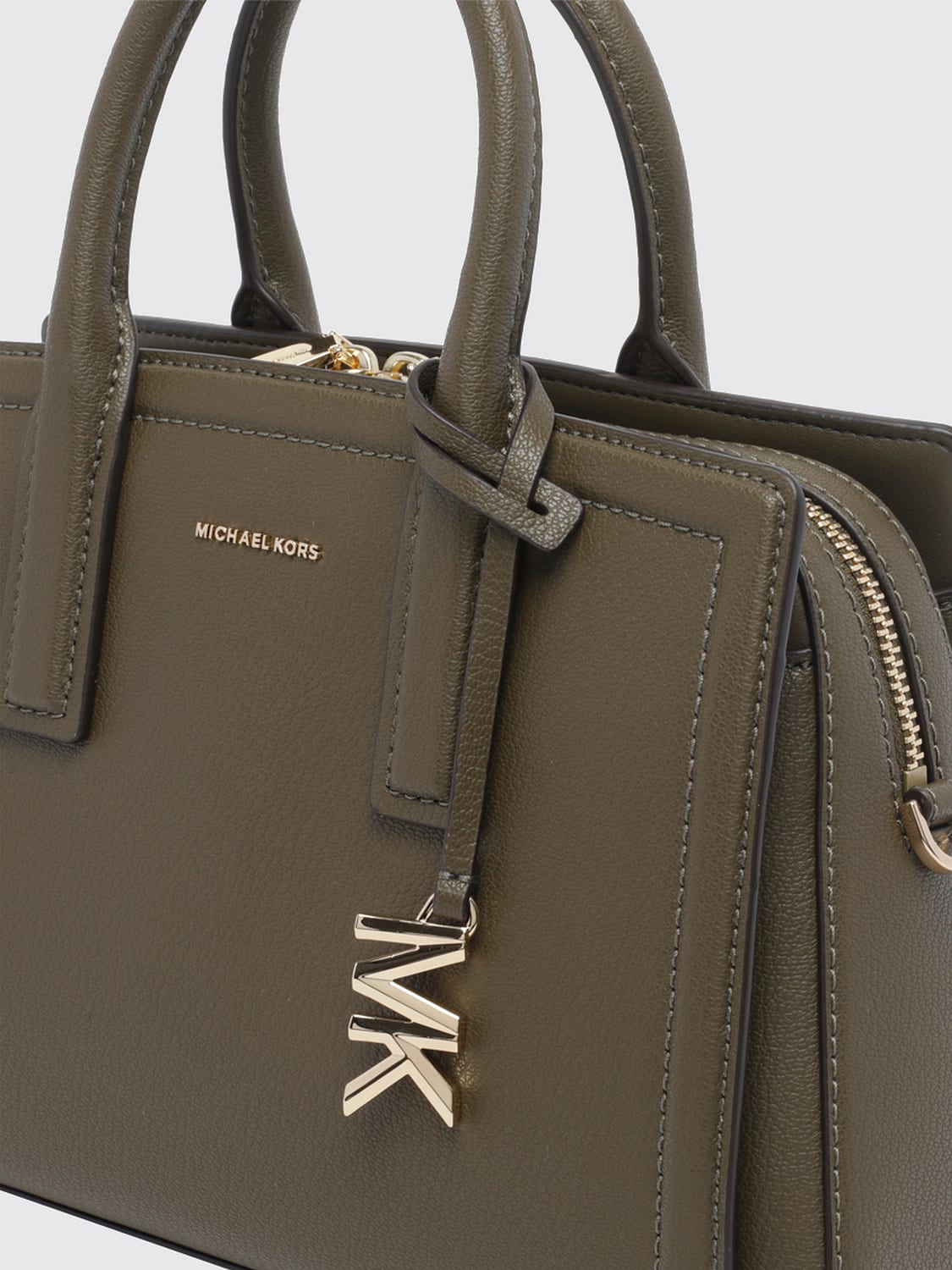 MICHAEL KORS BORSA A MANO: Borsa a mano Laila Michael Kors in pelle di vitello con doppio manico e charm, Verde - Img 4