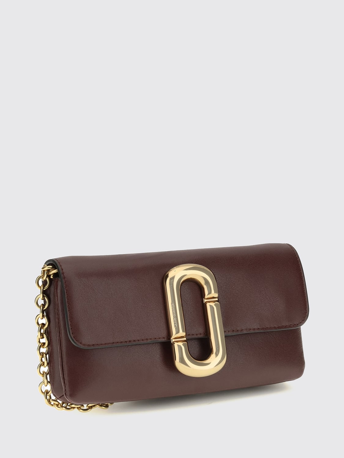 MARC JACOBS MINITASCHE: Marc Jacobs Scene Wallet on Chain aus glattem Kalbsleder, Burgunderrot - Img 3
