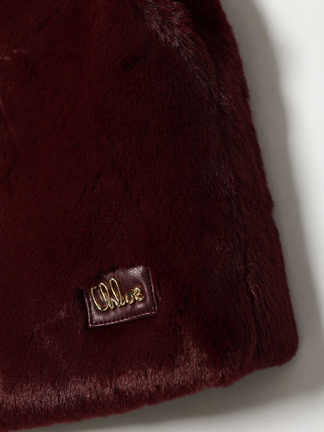 CHLOÉ COAT: Chloé Girl's Faux Fur Gilet with Button Closure, Royal Blue - Img 3