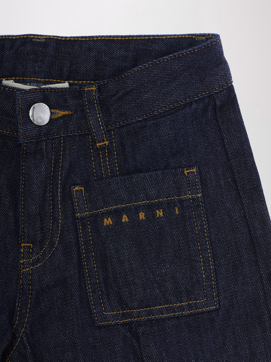 MARNI JEANS: Hoch taillierte Flare-Jeans Marni für Mädchen aus Denim mit Schleife, Blau - Img 3