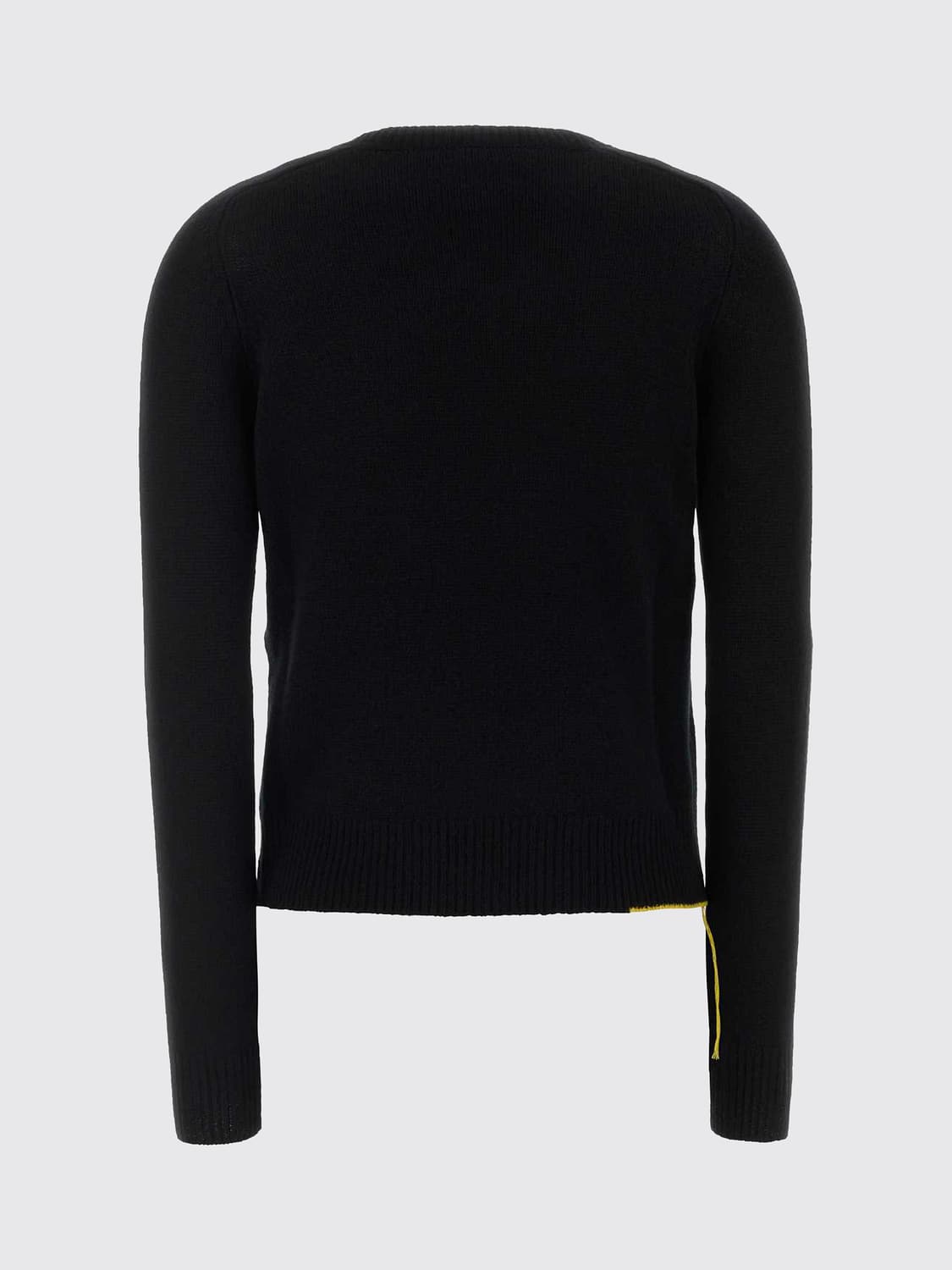 FENDI PULLOVER: V-Ausschnitt-Pullover Fendi aus 100% Kaschmir mit Rippbündchen, Schwarz - Img 3