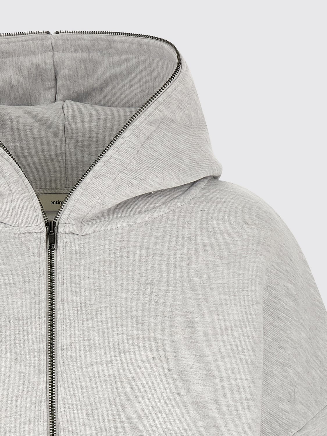 ENTIRE STUDIOS SWEATSHIRT: Entire Studios Zipped Cotton Hoodie with Dropped Shoulders and Slit Pockets, Grey - Img 4