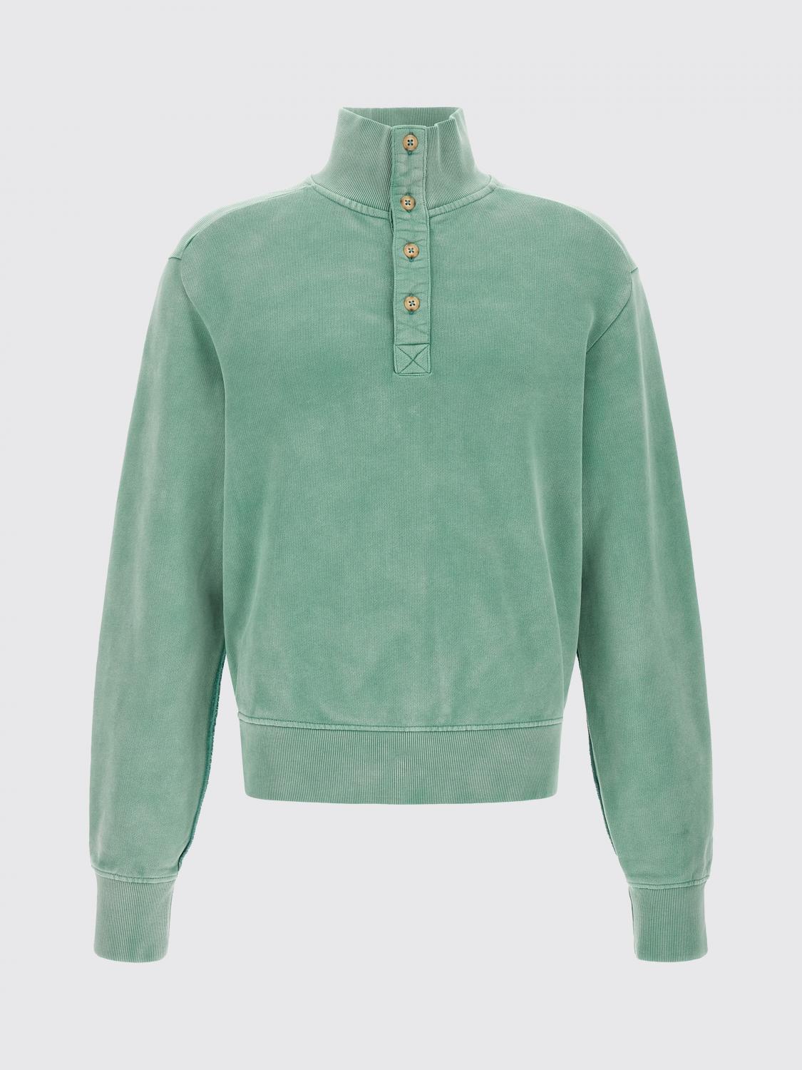 ENTIRE STUDIOS SWEATSHIRT: Crewneck Cotton Sweatshirt with Partial Buttoning ENTIRE STUDIOS, Green - Img 2