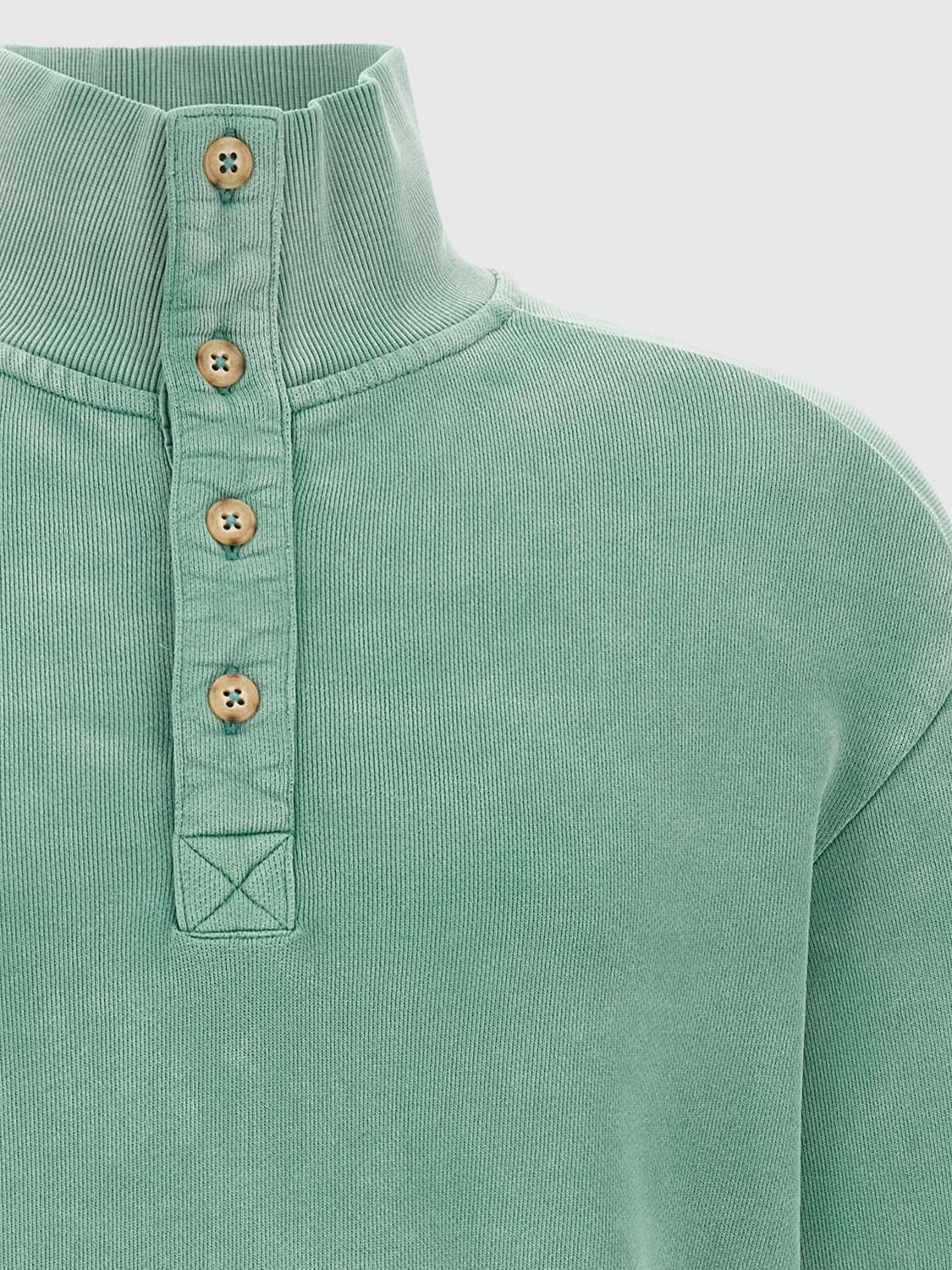 ENTIRE STUDIOS SWEATSHIRT: Crewneck Cotton Sweatshirt with Partial Buttoning ENTIRE STUDIOS, Green - Img 4