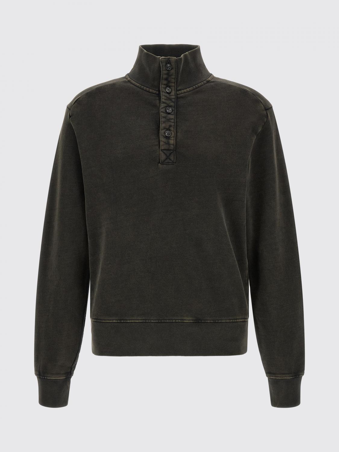 ENTIRE STUDIOS SWEATSHIRT: Crewneck Cotton Sweatshirt with Partial Buttoning ENTIRE STUDIOS, Black 1 - Img 2