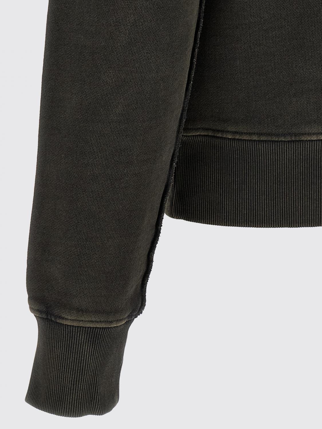 ENTIRE STUDIOS SWEATSHIRT: Crewneck Cotton Sweatshirt with Partial Buttoning ENTIRE STUDIOS, Black 1 - Img 4