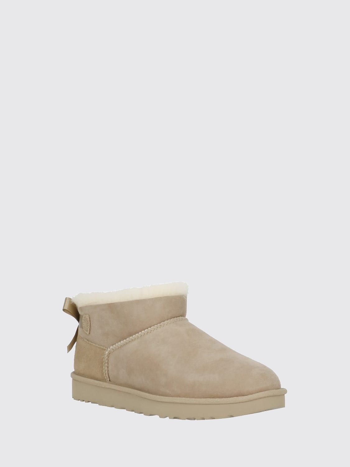 UGG BOTTES: Bottines Ultra Mini Bailey Bow UGG en daim avec nœud arrière, Sable - Img 2