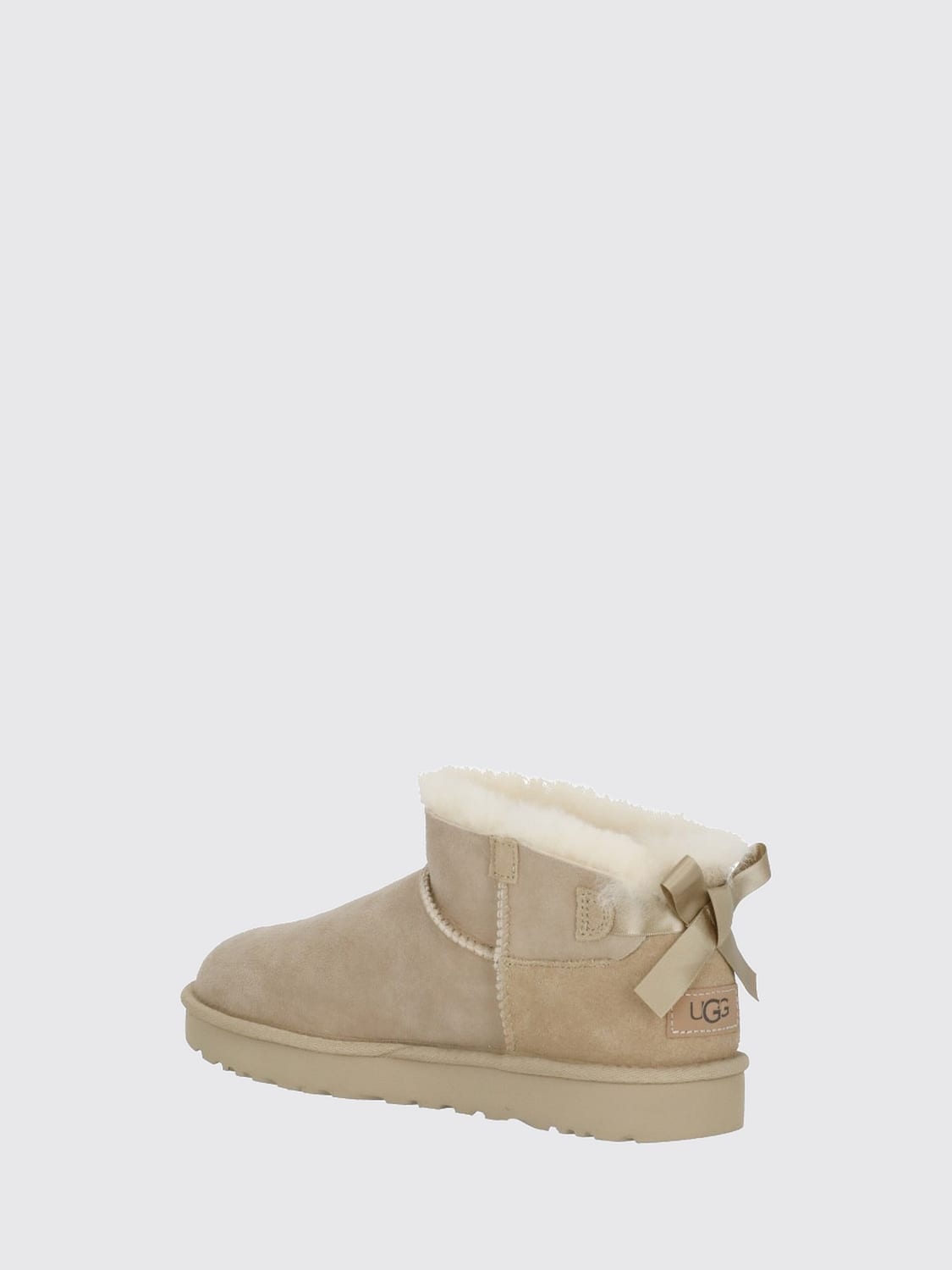 UGG BOTTES: Bottines Ultra Mini Bailey Bow UGG en daim avec nœud arrière, Sable - Img 3