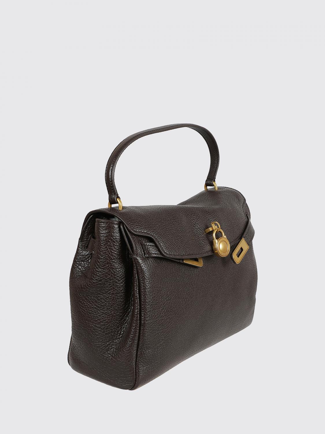 MICHAEL KORS BORSA A MANO: Borsa a mano Hamilton Michael Kors grande in pelle a grana con lucchetto, Marrone - Img 3