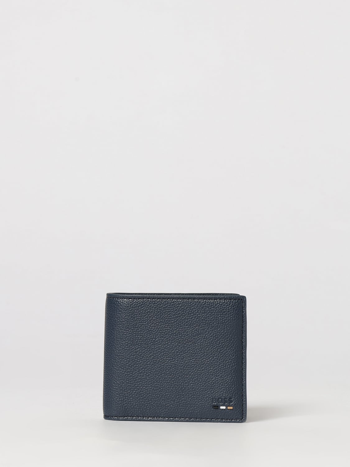 BOSS WALLET: Boss Grained Faux Leather Horizontal Wallet with Coin Pocket, Blue - Img 1