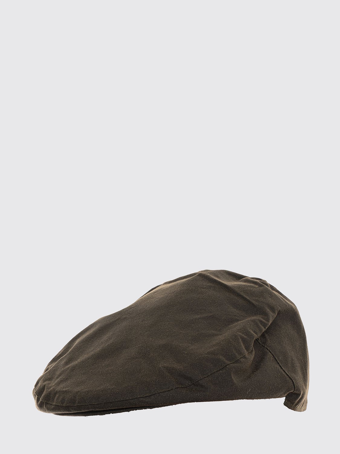 BARBOUR CHAPEAU: Casquette plate Barbour classique en coton ciré avec visière rigide intégrée, Vert - Img 1