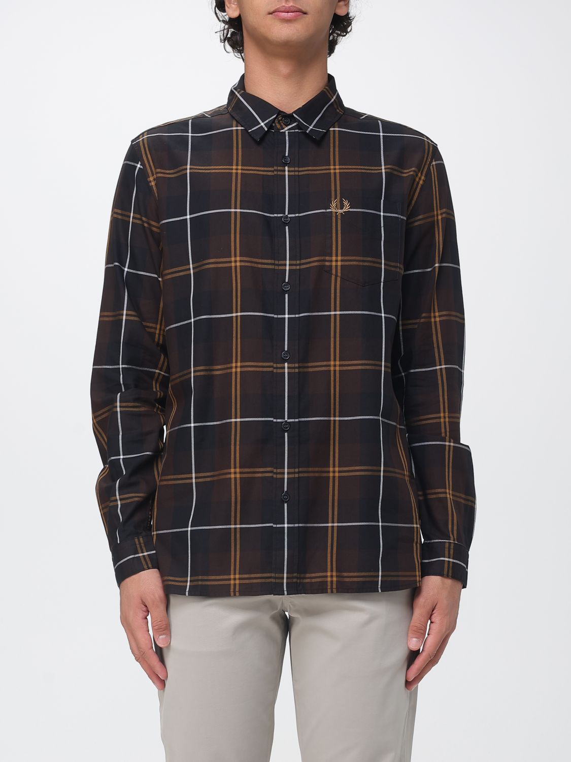 FRED PERRY CAMISA: Camisa hombre Fred Perry, Marrón - Img 1