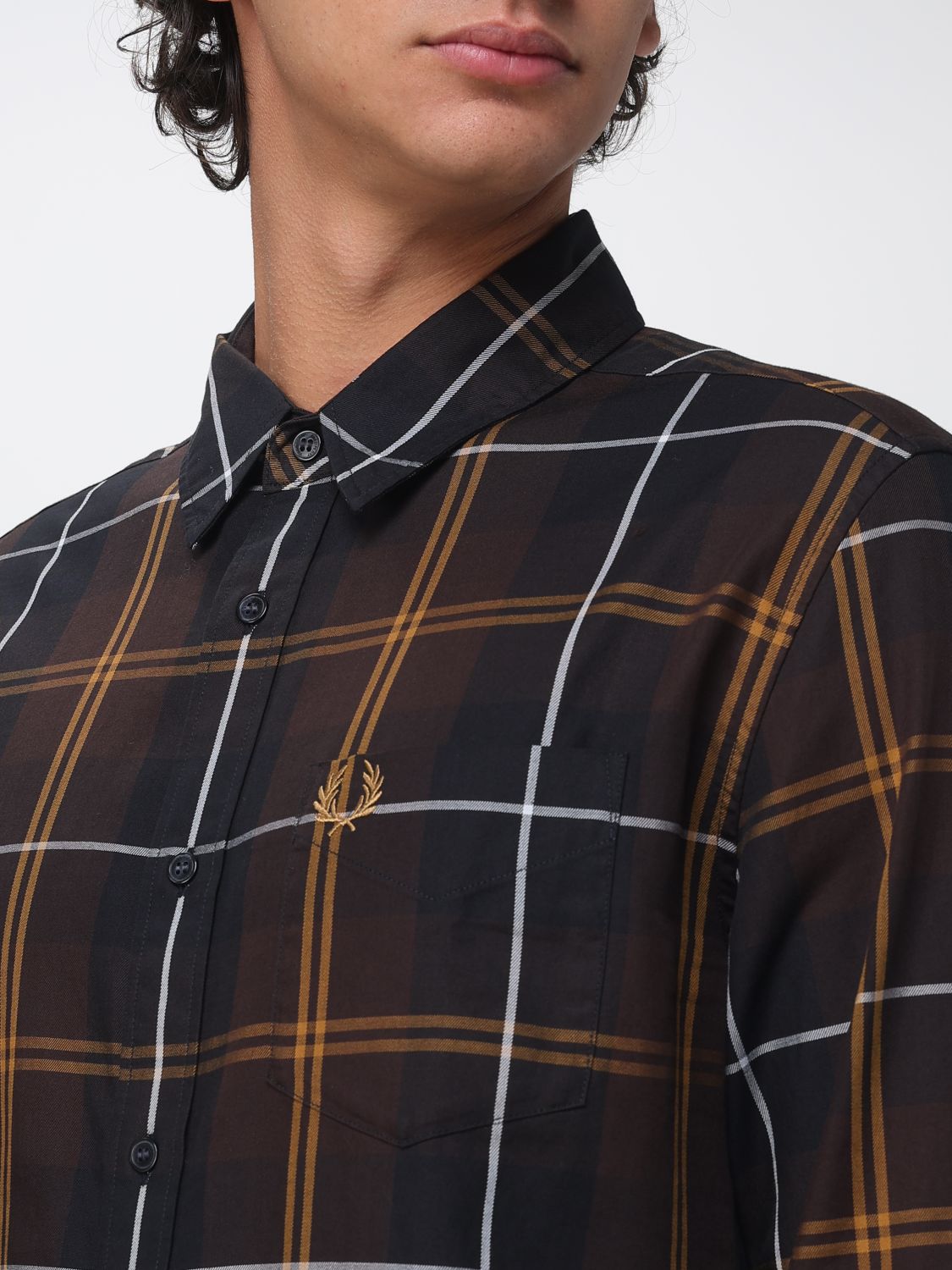 FRED PERRY CAMISA: Camisa hombre Fred Perry, Marrón - Img 3
