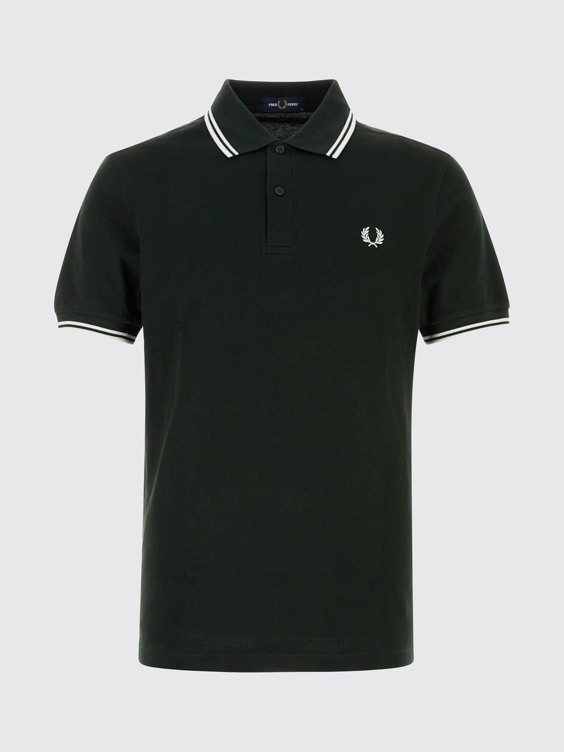FRED PERRY POLO: Polo de manga corta Fred Perry de algodón con logo bordado y ribetes en contraste, Verde - Img 2
