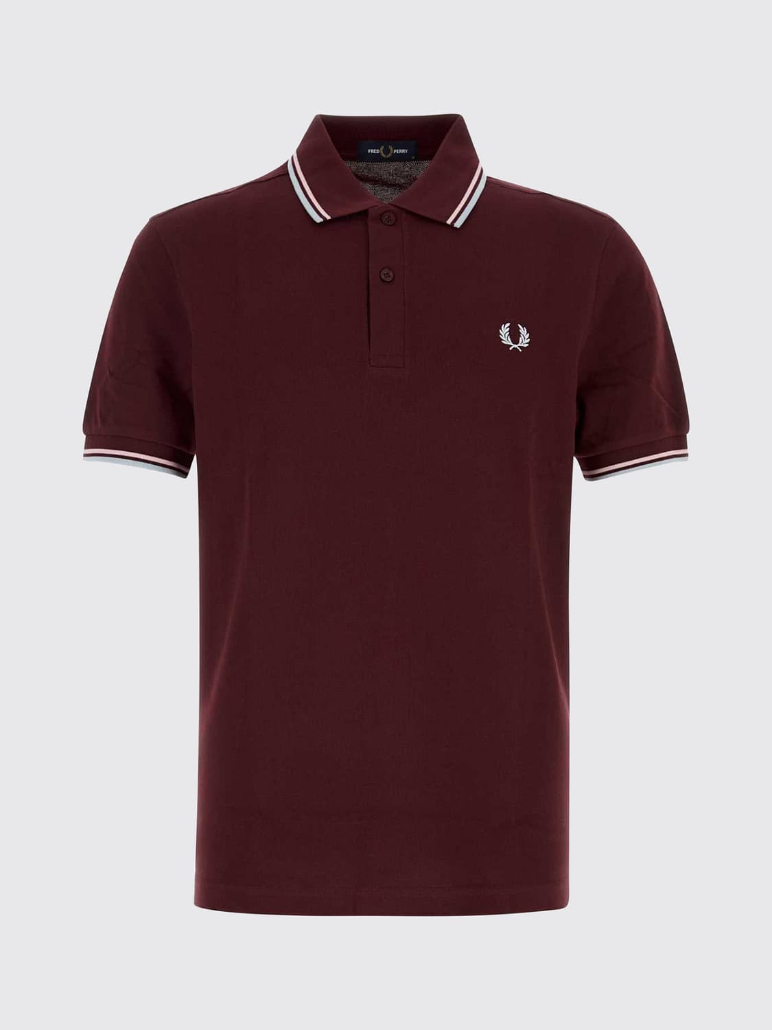FRED PERRY POLO: Polo de manga corta Fred Perry de algodón con logo bordado y ribetes en contraste, Granate - Img 2