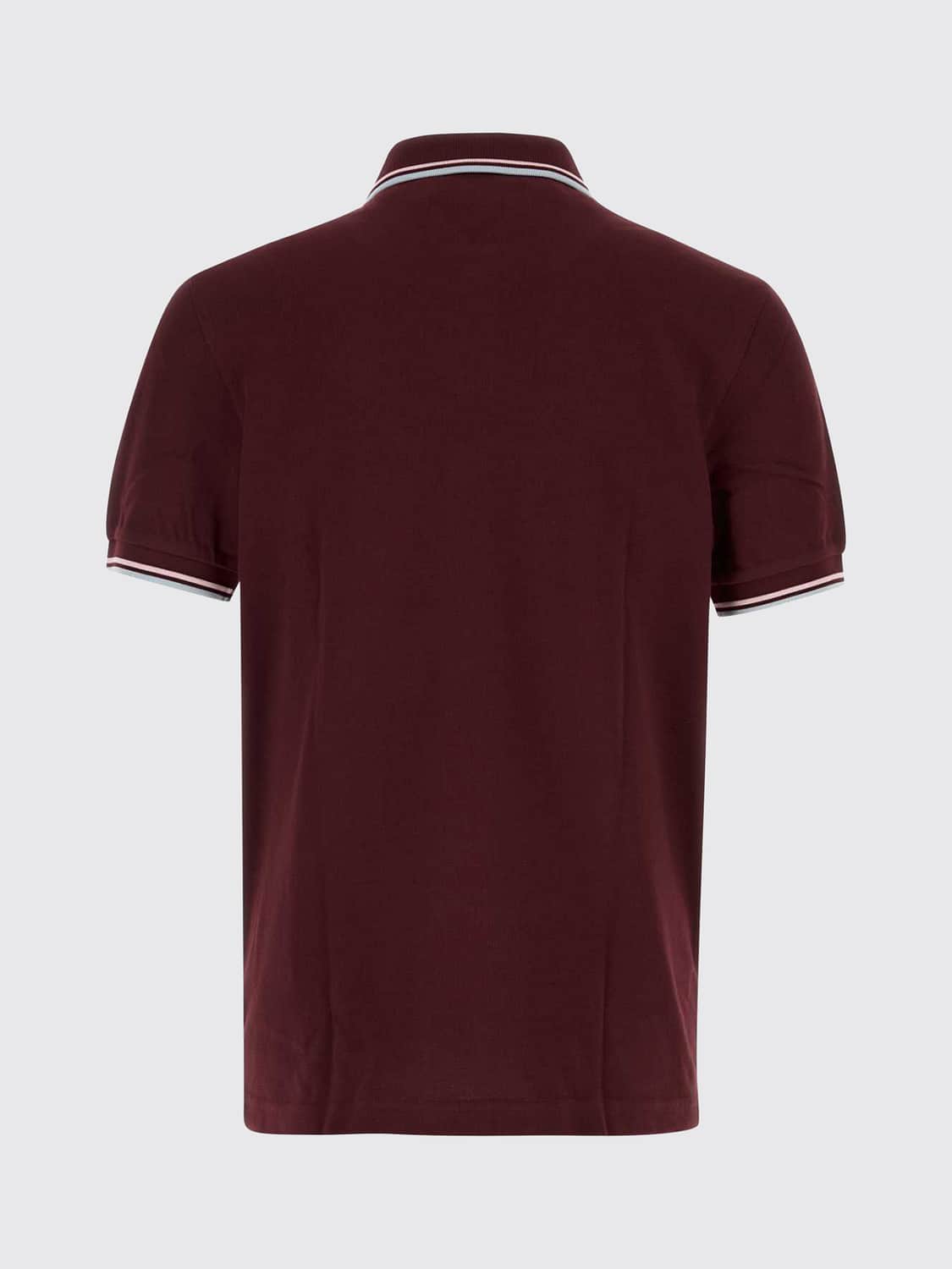 FRED PERRY POLO: Polo de manga corta Fred Perry de algodón con logo bordado y ribetes en contraste, Granate - Img 3