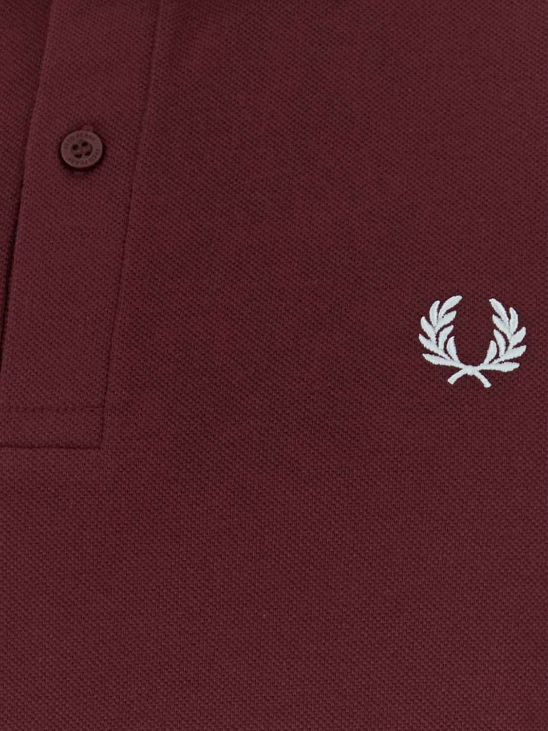 FRED PERRY POLO: Polo de manga corta Fred Perry de algodón con logo bordado y ribetes en contraste, Granate - Img 4