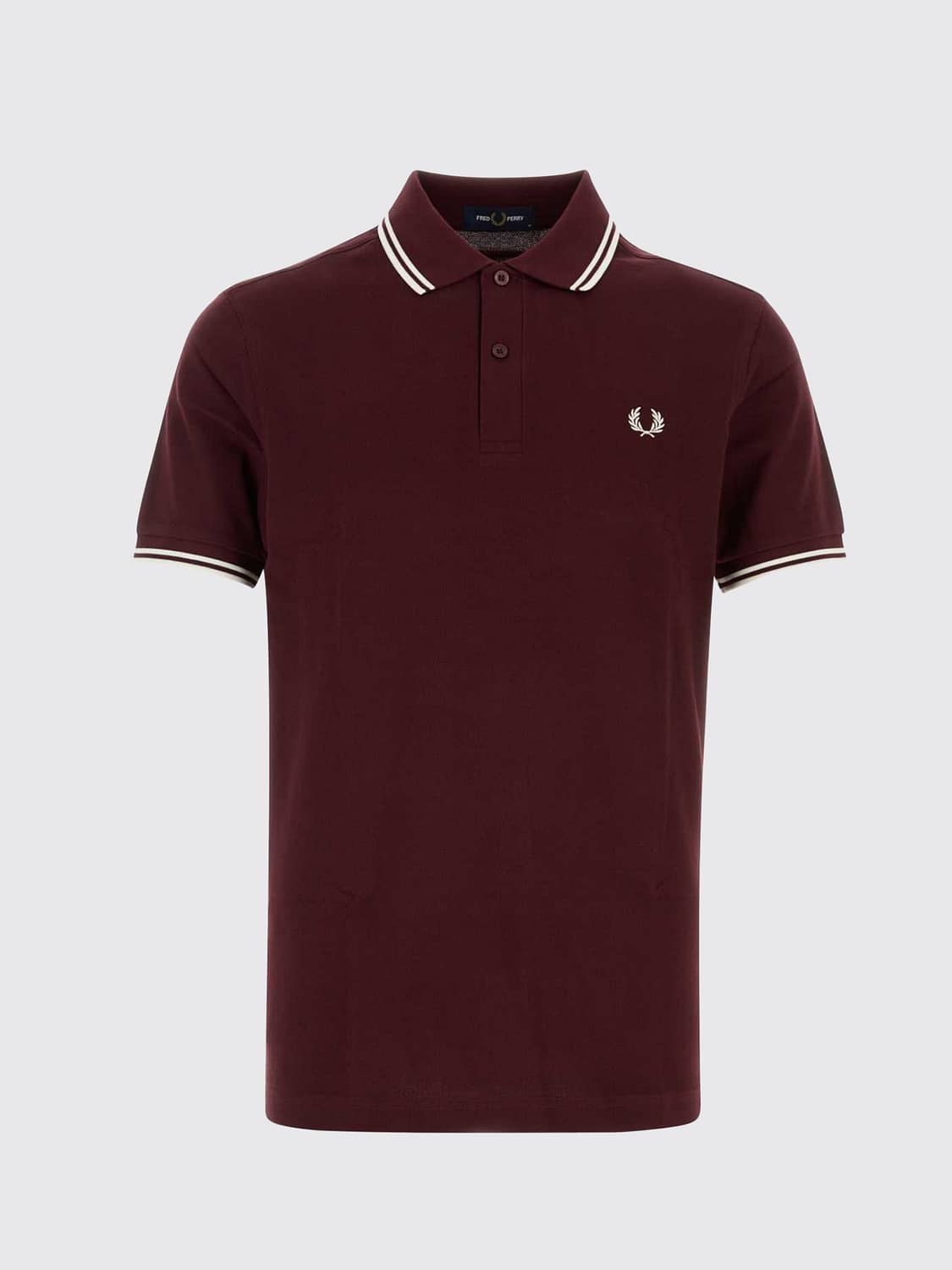 FRED PERRY POLO: Polo de manga corta Fred Perry de algodón con logo bordado y ribetes en contraste, Sangría - Img 2