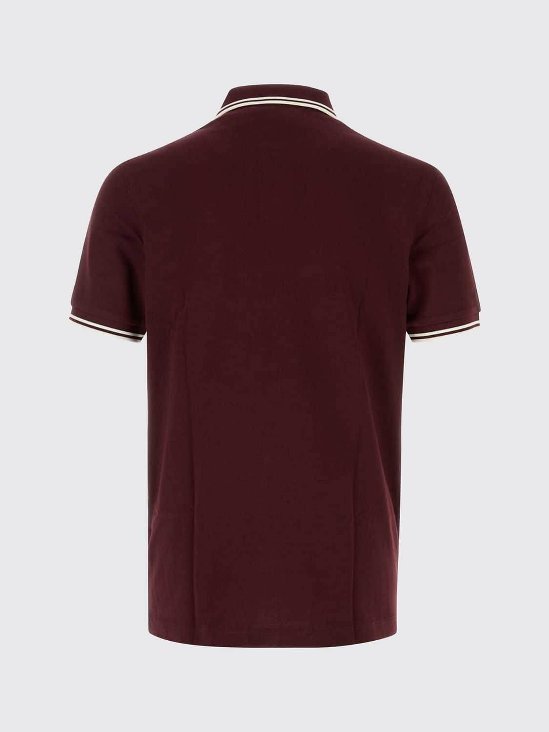 FRED PERRY POLO: Polo de manga corta Fred Perry de algodón con logo bordado y ribetes en contraste, Sangría - Img 3