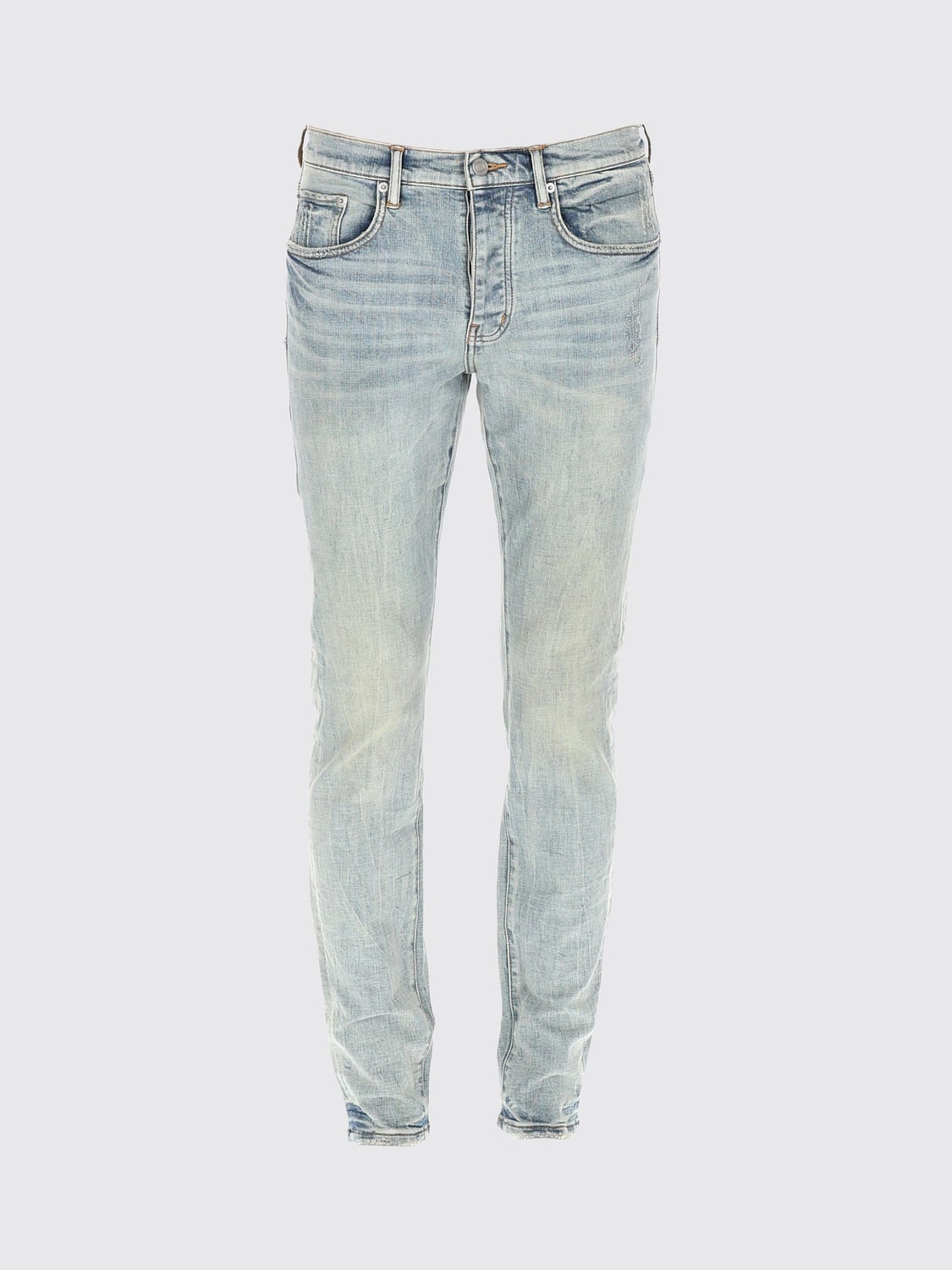 PURPLE JEANS: Slim-Fit Purple Skinny Jeans in Cotton Denim, Denim - Img 2