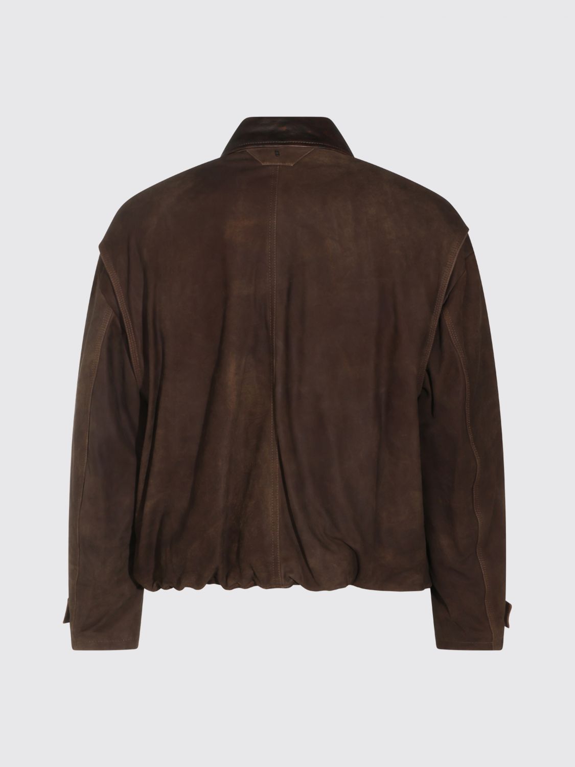 SALVATORE SANTORO JACKET: Salvatore Santoro Suede Leather Shirt Jacket with Classic Collar, Brown - Img 3