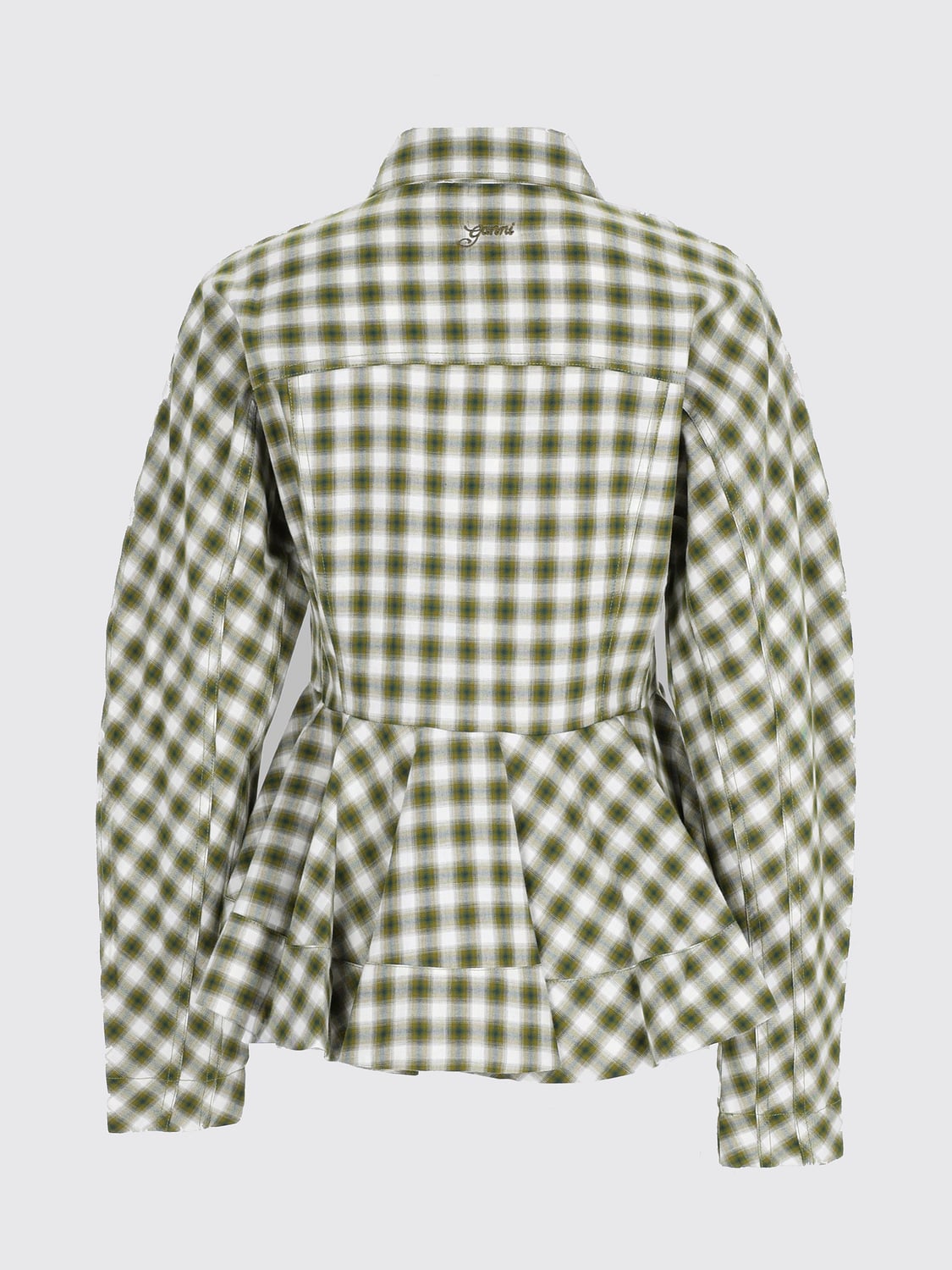 GANNI CAMICIA: Camicia Ganni a maniche lunghe in cotone con motivo a quadri, Fantasia - Img 3