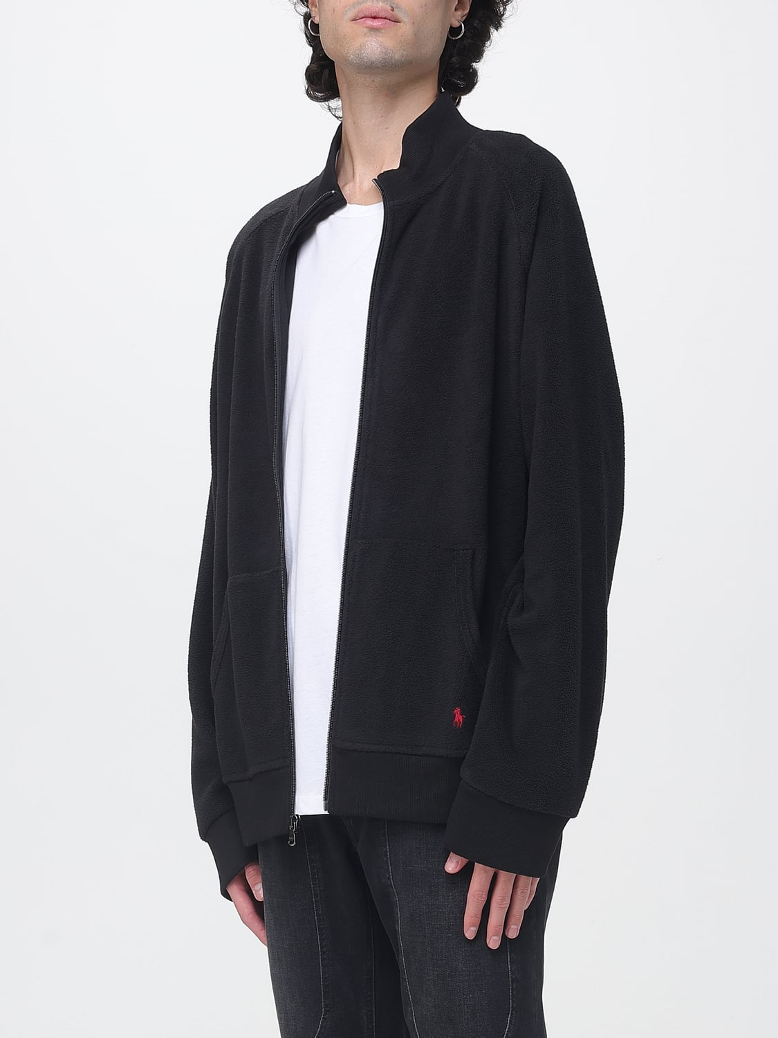 POLO RALPH LAUREN SWEATSHIRT: Sweatjacke Polo Ralph Lauren aus Baumwollmischung mit Stehkragen, Schwarz - Img 3