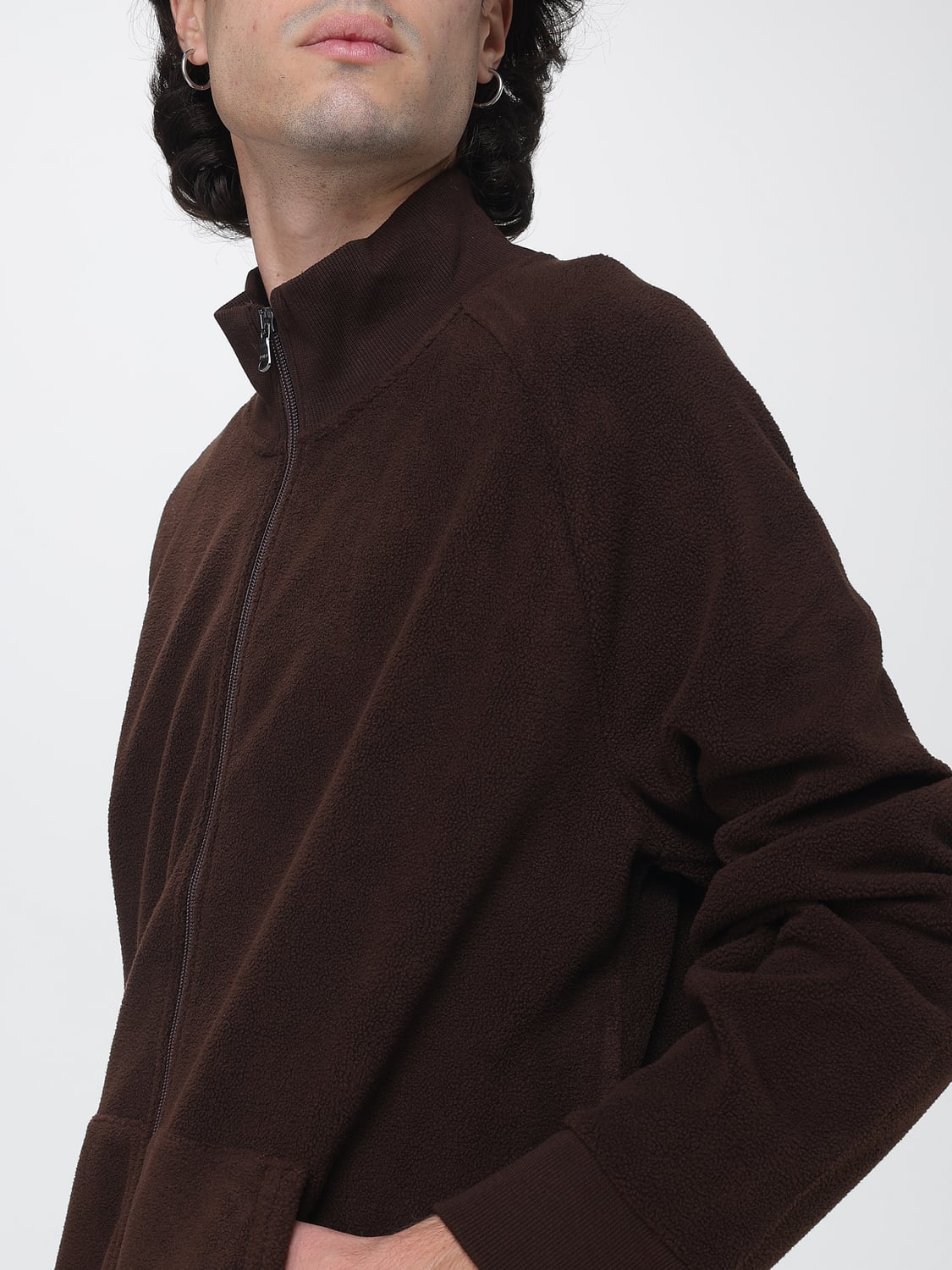 POLO RALPH LAUREN スウェットシャツ: POLO RALPH LAUREN ハイネック ジップアップ コットンブレンド スウェットシャツ, ブラウン - Img 4