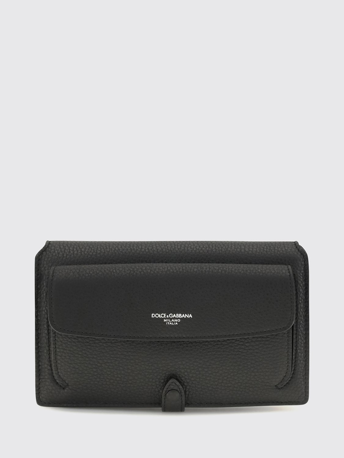 DOLCE & GABBANA ショルダーバッグ: DOLCE & GABBANA ラミネートロゴ付き グレインカーフスキン クロスボディバッグ, ブラック - Img 1
