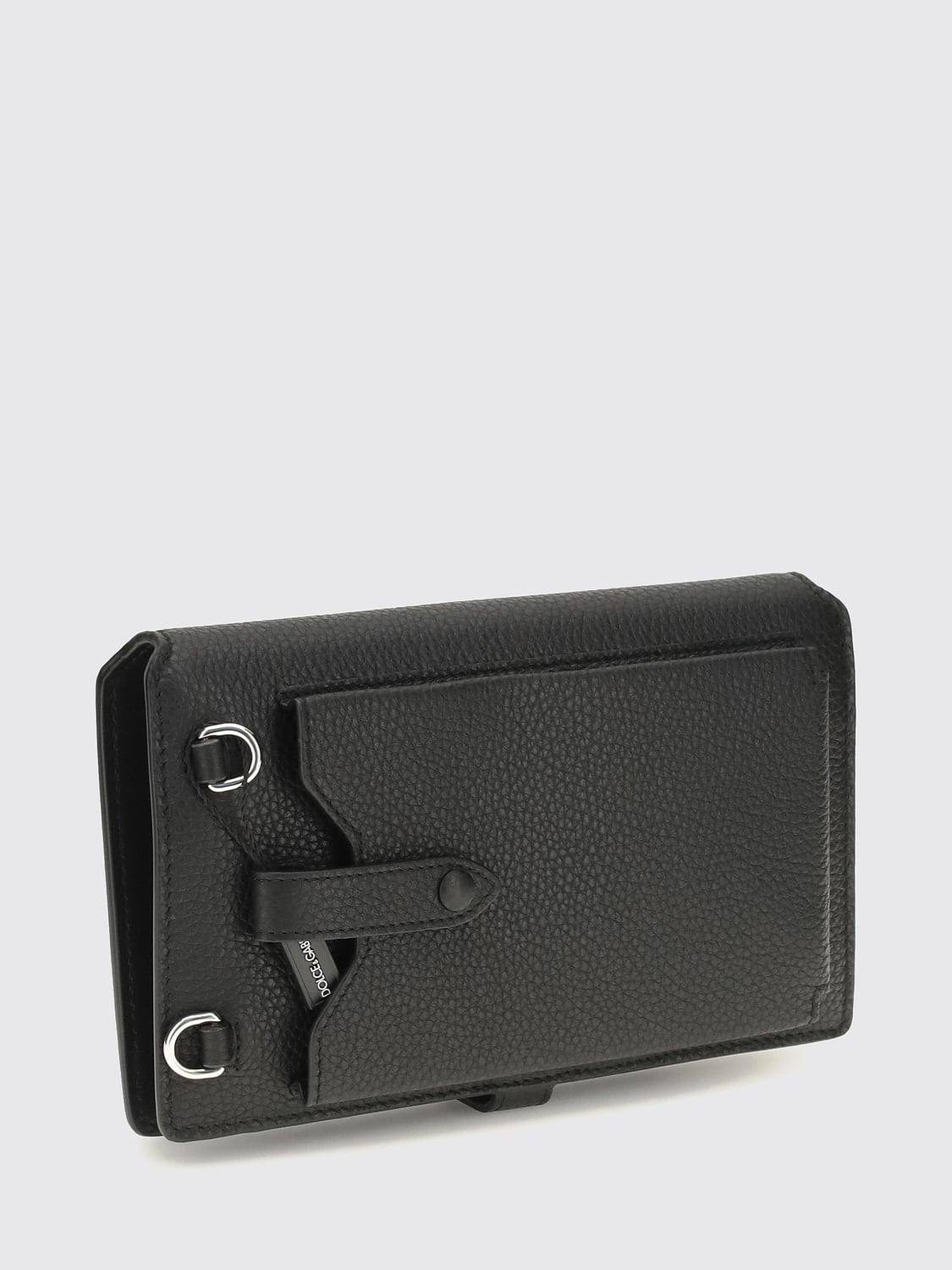 DOLCE & GABBANA ショルダーバッグ: DOLCE & GABBANA ラミネートロゴ付き グレインカーフスキン クロスボディバッグ, ブラック - Img 2