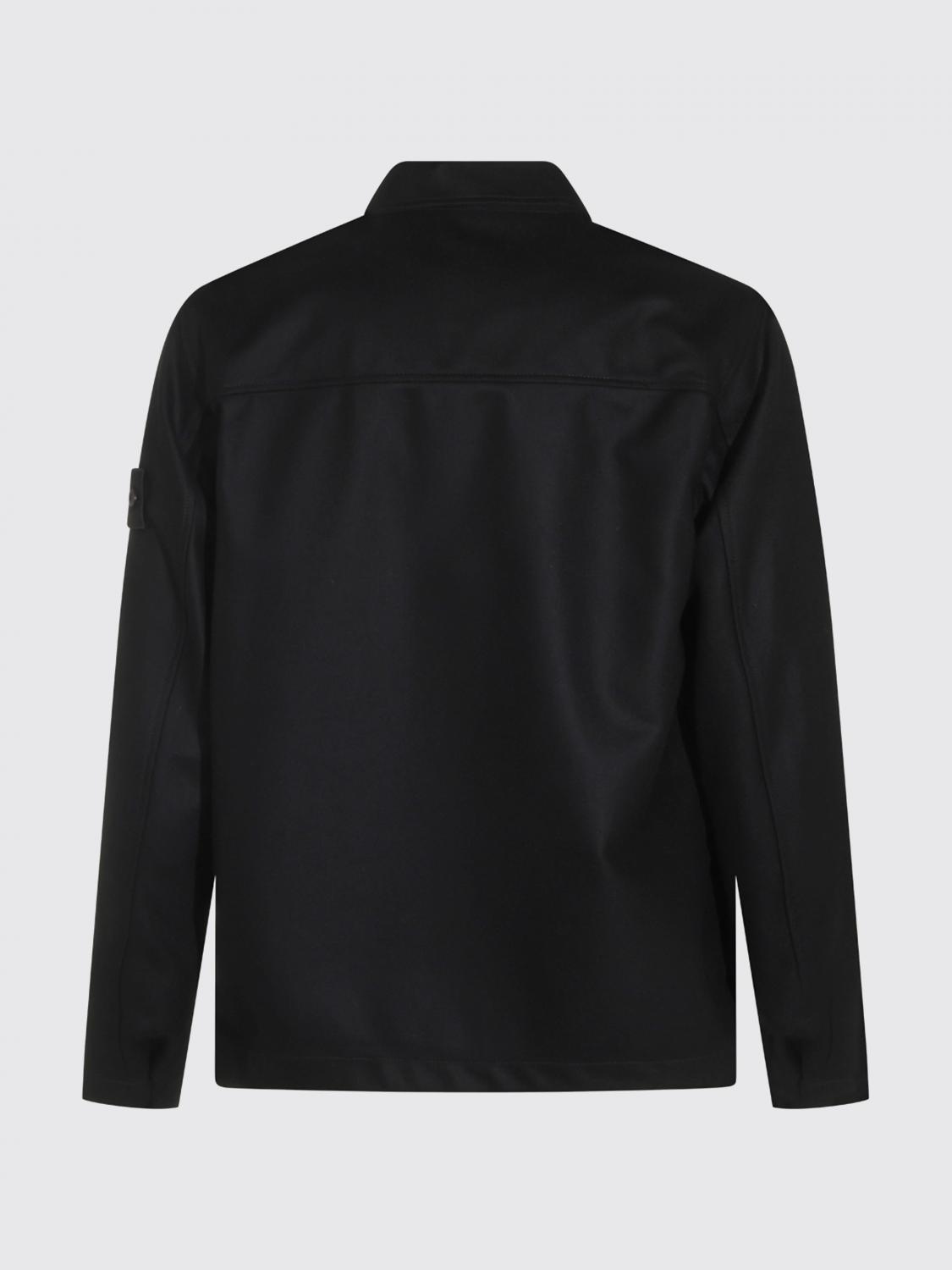 STONE ISLAND GIACCA: Giacca camicia Stone Island della capsule Ghost in nylon monocromo, Nero - Img 3