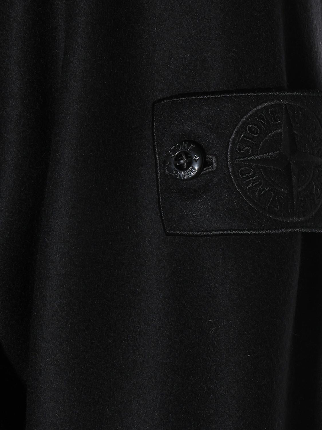 STONE ISLAND GIACCA: Giacca camicia Stone Island della capsule Ghost in nylon monocromo, Nero - Img 4