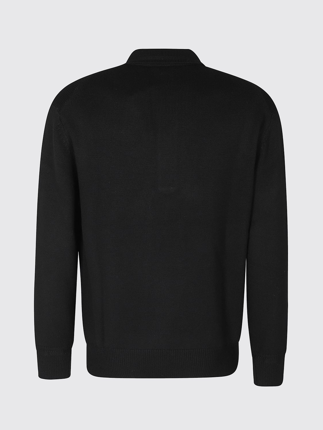 PAOLO PECORA POLO SHIRT: Long-Sleeved Wool Knit Polo Shirt Paolo Pecora with Three-Button Placket, Black - Img 3