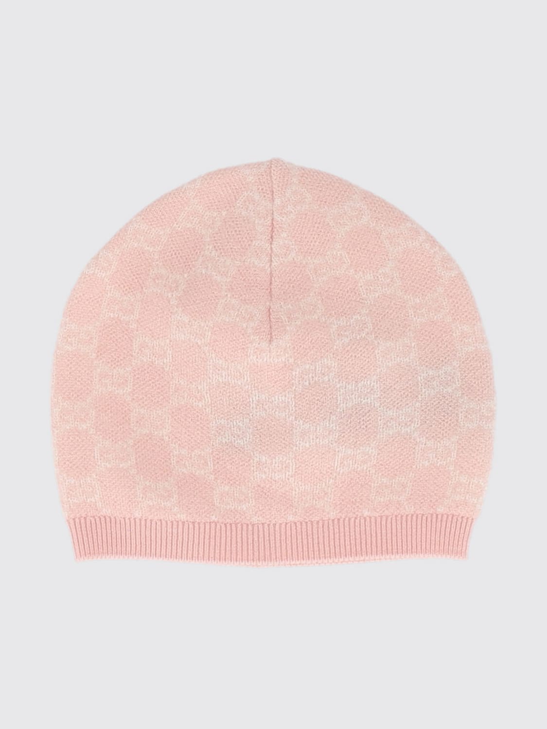 GUCCI HAT: Gucci Boy's All-Over GG Jacquard Wool Beanie Hat, Pink - Img 2