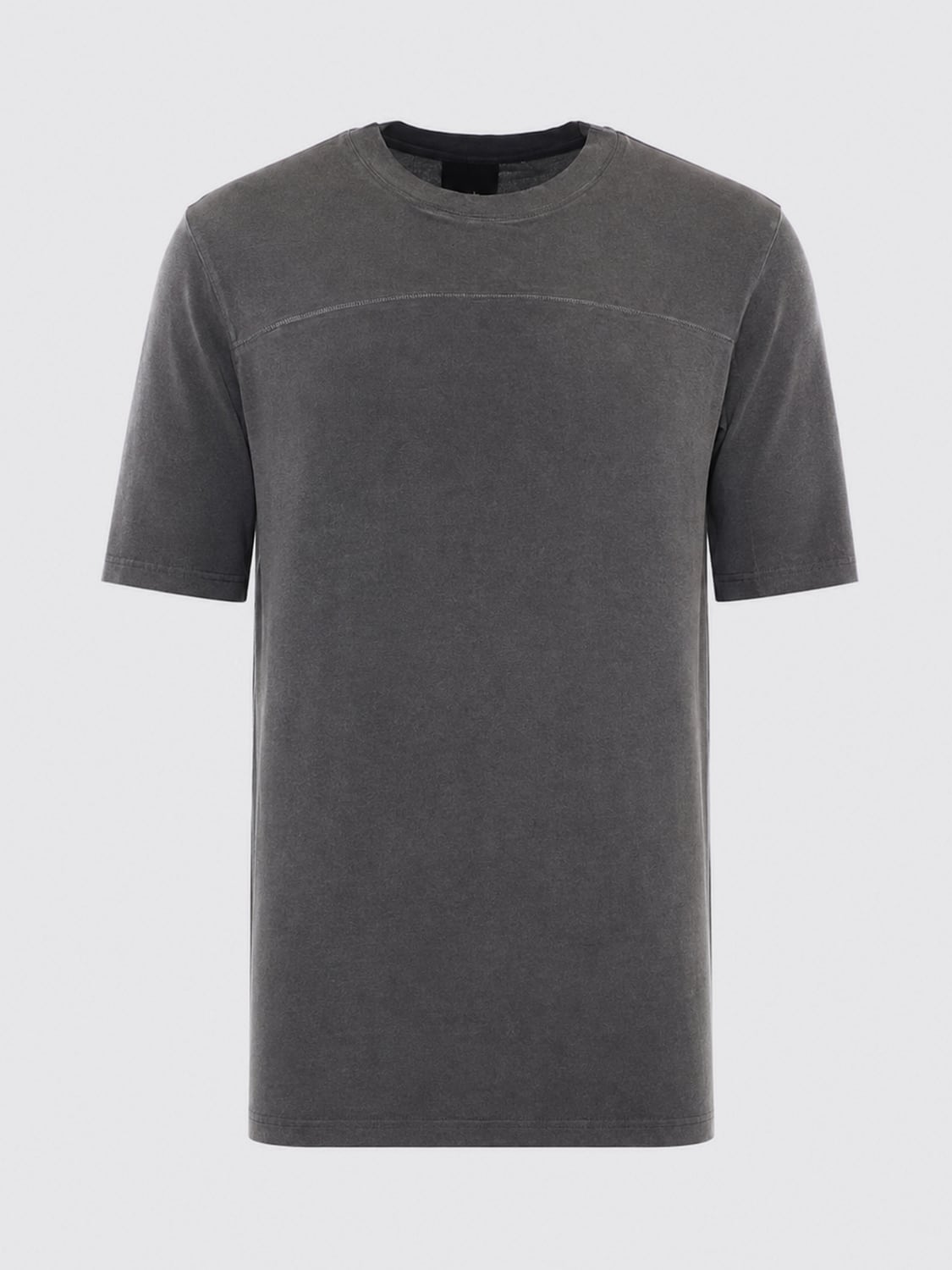 THOM KROM T-SHIRT: Thom Krom Short-Sleeved Viscose Crewneck T-Shirt with Contrast Logo, Grey - Img 2