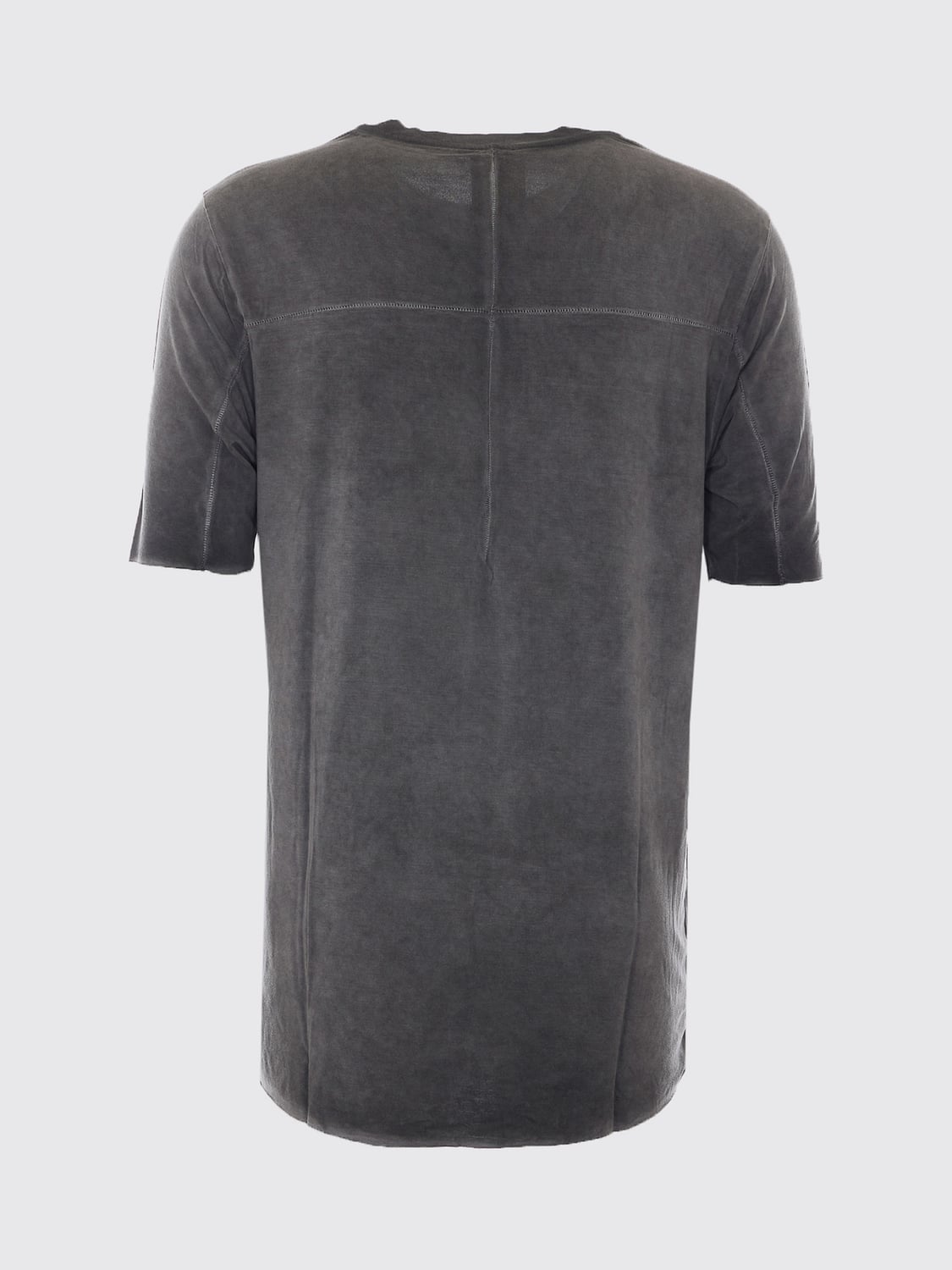 THOM KROM T-SHIRT: Thom Krom Short-Sleeved Viscose Crewneck T-Shirt with Contrast Logo, Grey - Img 3
