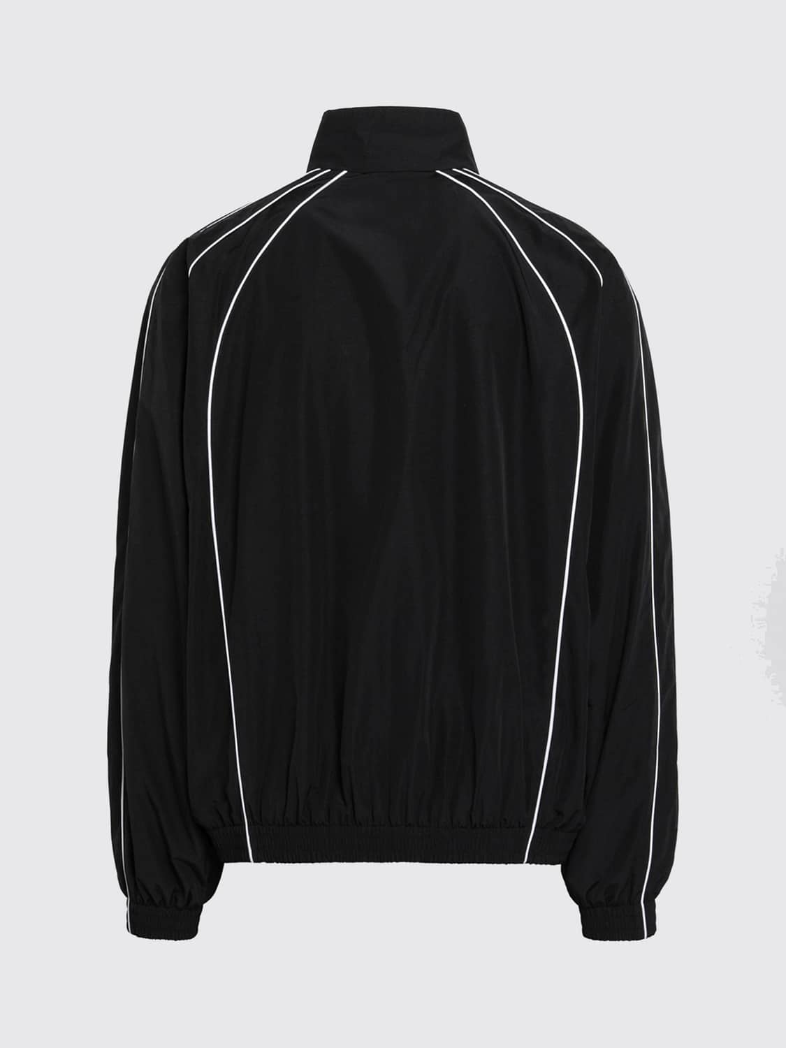 BALENCIAGA VESTE: Blouson bomber Balenciaga en tissu technique avec col montant et logo contrastant, Noir - Img 3