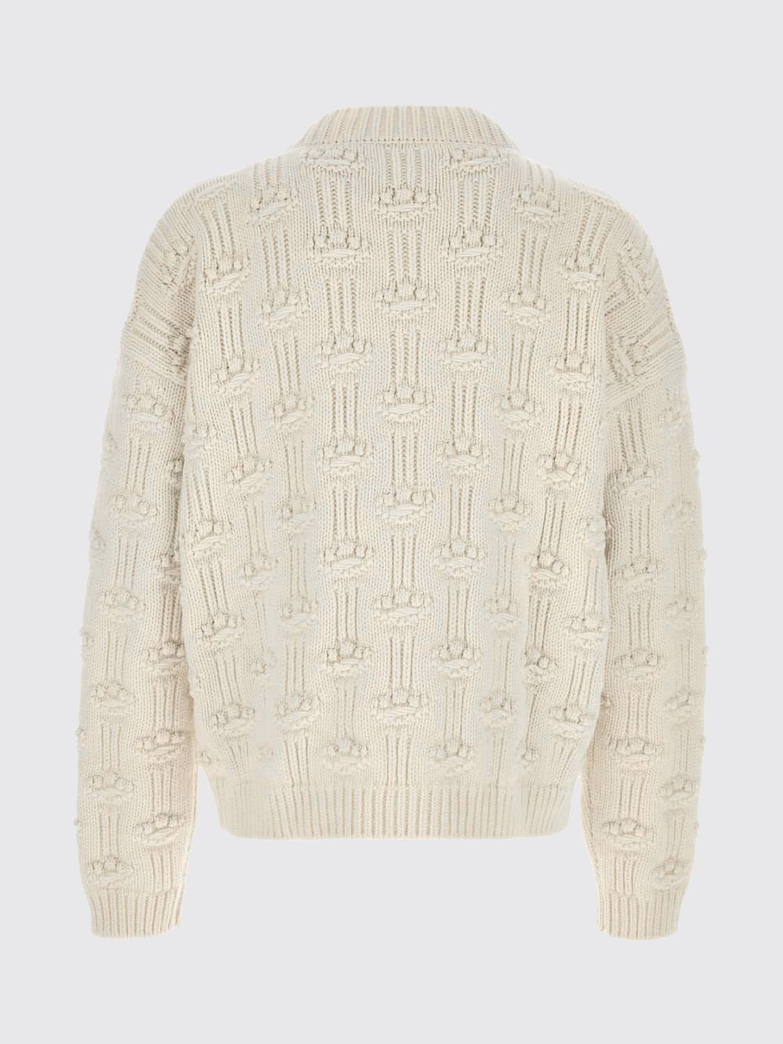 MARNI PULL: Cardigan Marni en mélange de laine et cachemire à motif jacquard abstrait, Lilas - Img 3