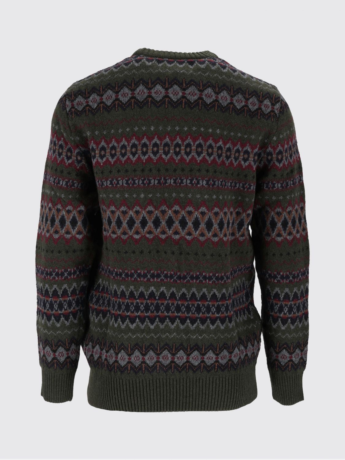 BARBOUR 毛衣: Barbour Case Fair Isle 羊羔毛圆领毛衣，饰有民族图案, Fa01 - Img 3