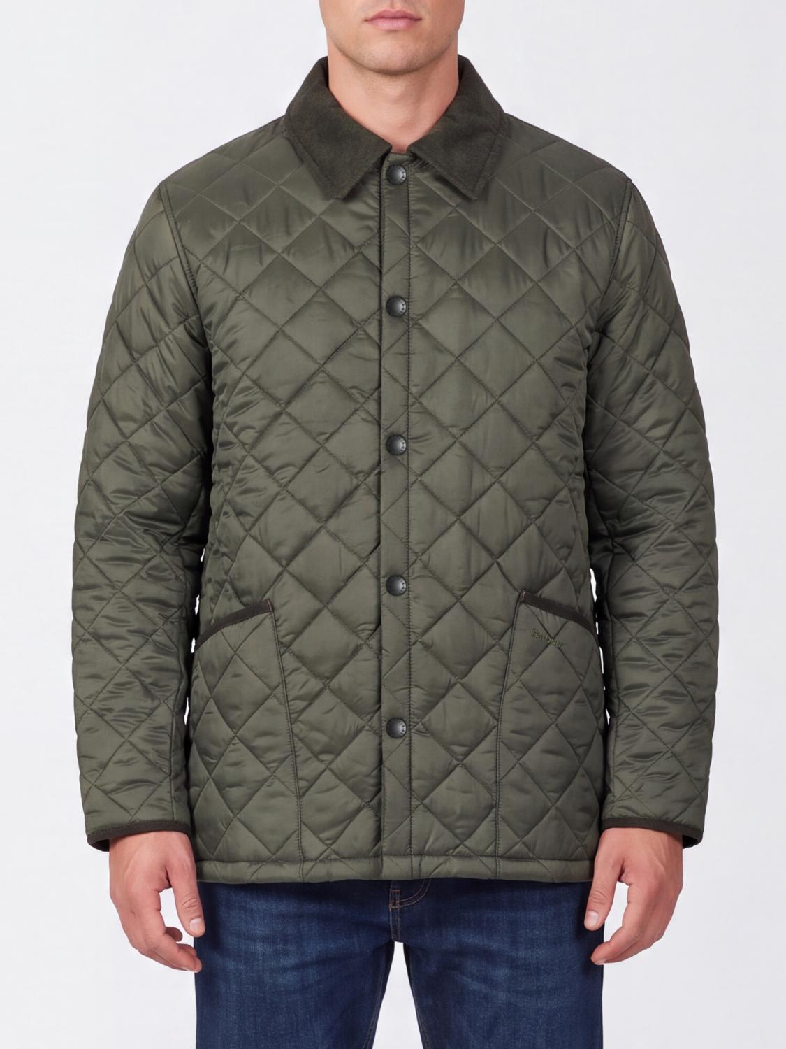 BARBOUR CHAQUETA: Chaqueta acolchada Liddesdale de Barbour con cuello de pana, Oliva - Img 1