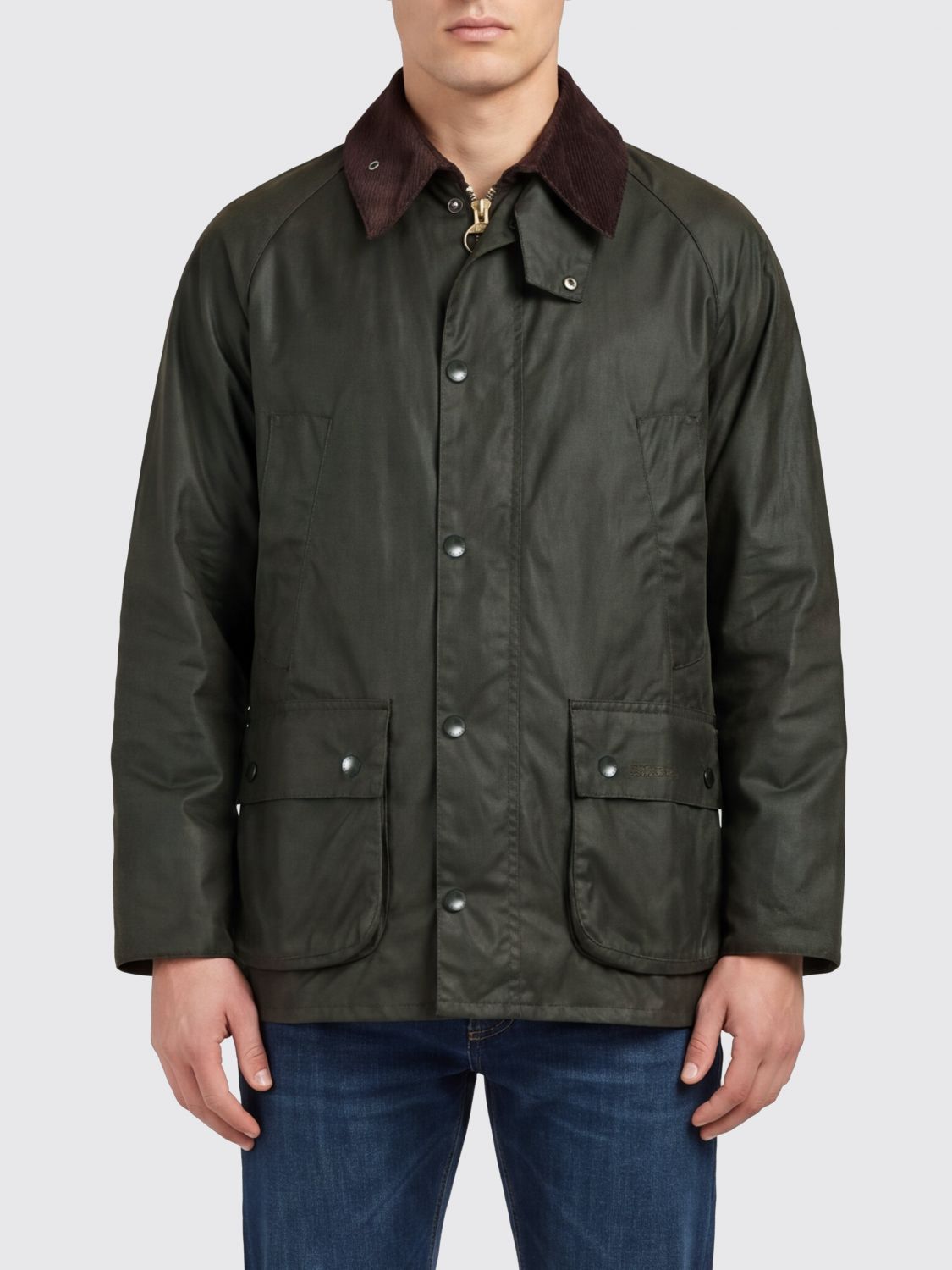 BARBOUR CHAQUETA: Chaqueta OS Bedale de Barbour de algodón encerado con cuello de terciopelo, Verde Salvia - Img 1