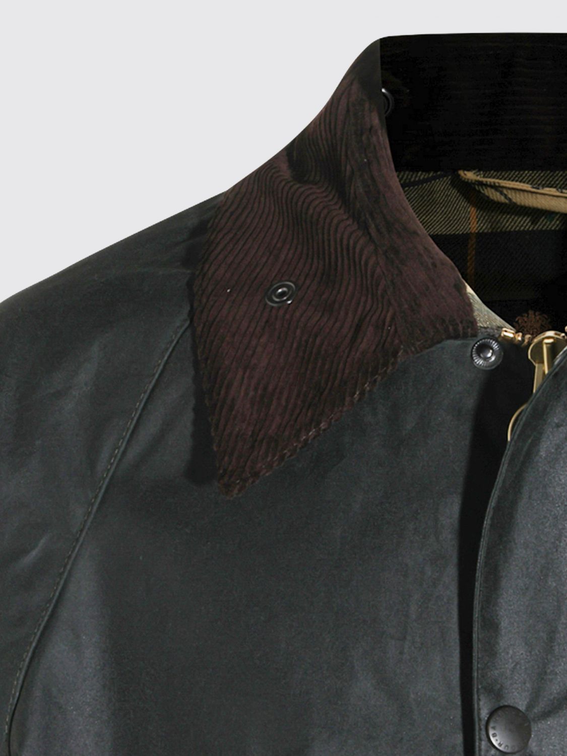 BARBOUR CHAQUETA: Chaqueta OS Bedale de Barbour de algodón encerado con cuello de terciopelo, Verde Salvia - Img 4