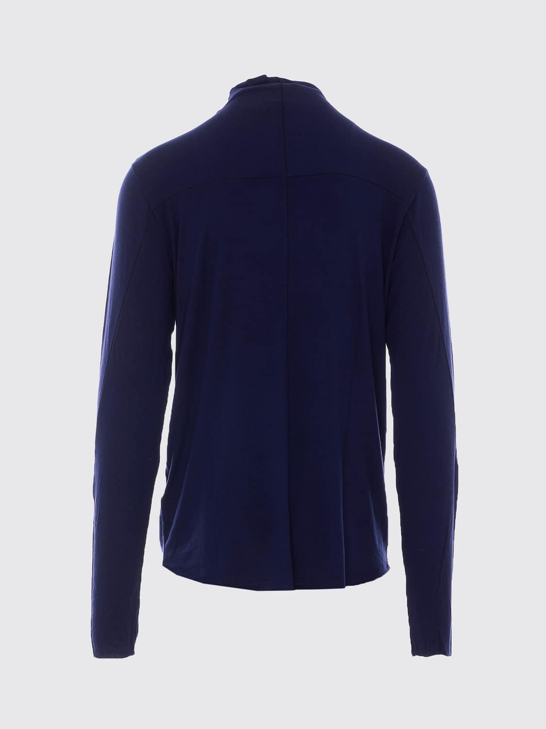 THOM KROM SWEATER: Thom Krom Long-Sleeved Turtleneck Jumper in Modal and Cashmere Blend, Blue - Img 3