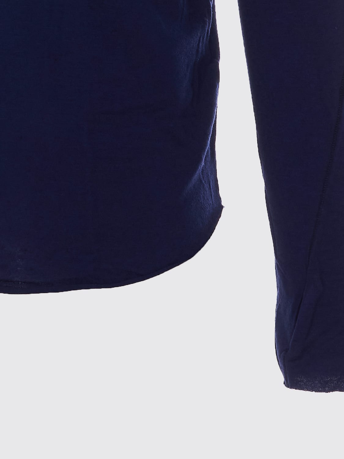 THOM KROM SWEATER: Thom Krom Long-Sleeved Turtleneck Jumper in Modal and Cashmere Blend, Blue - Img 4
